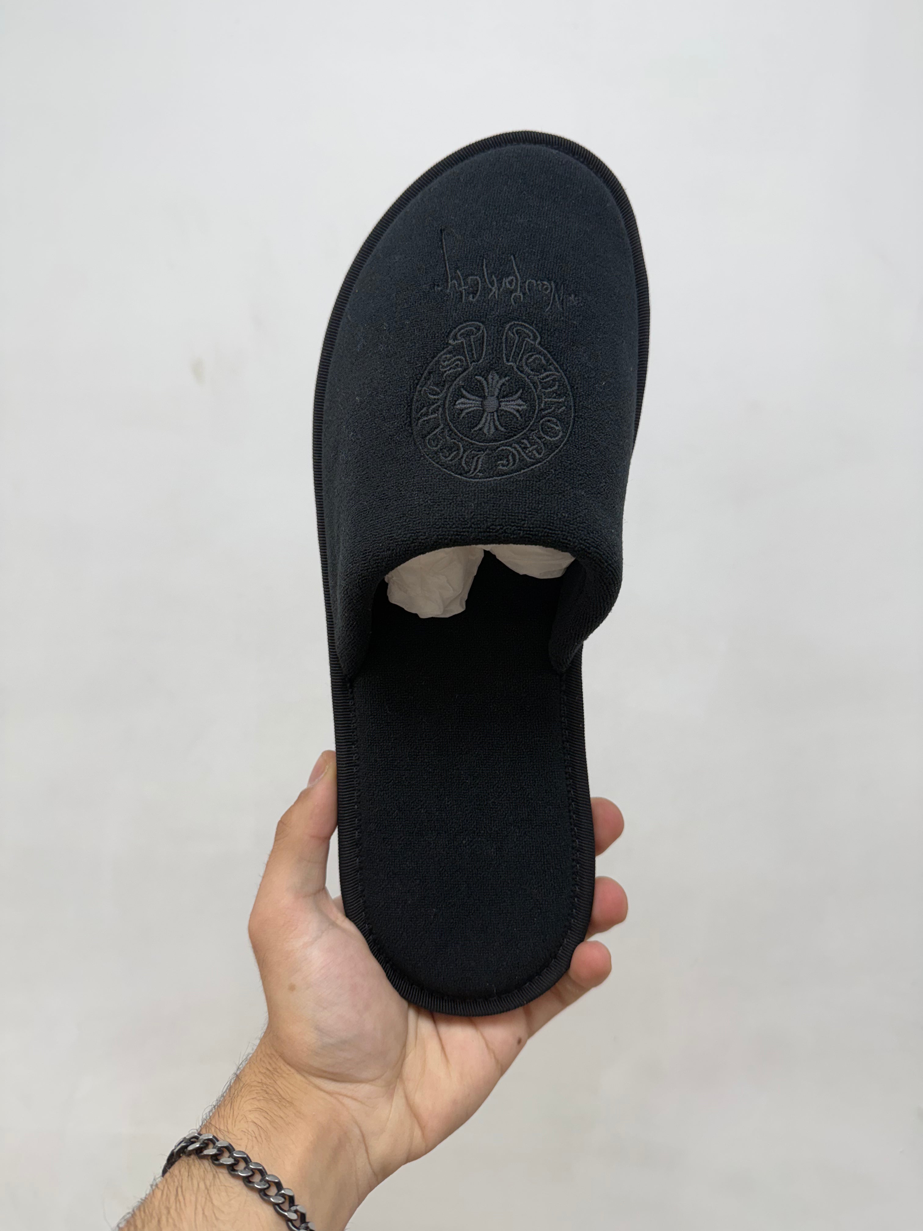 Chrome Hearts Black New York Horseshoe Slides