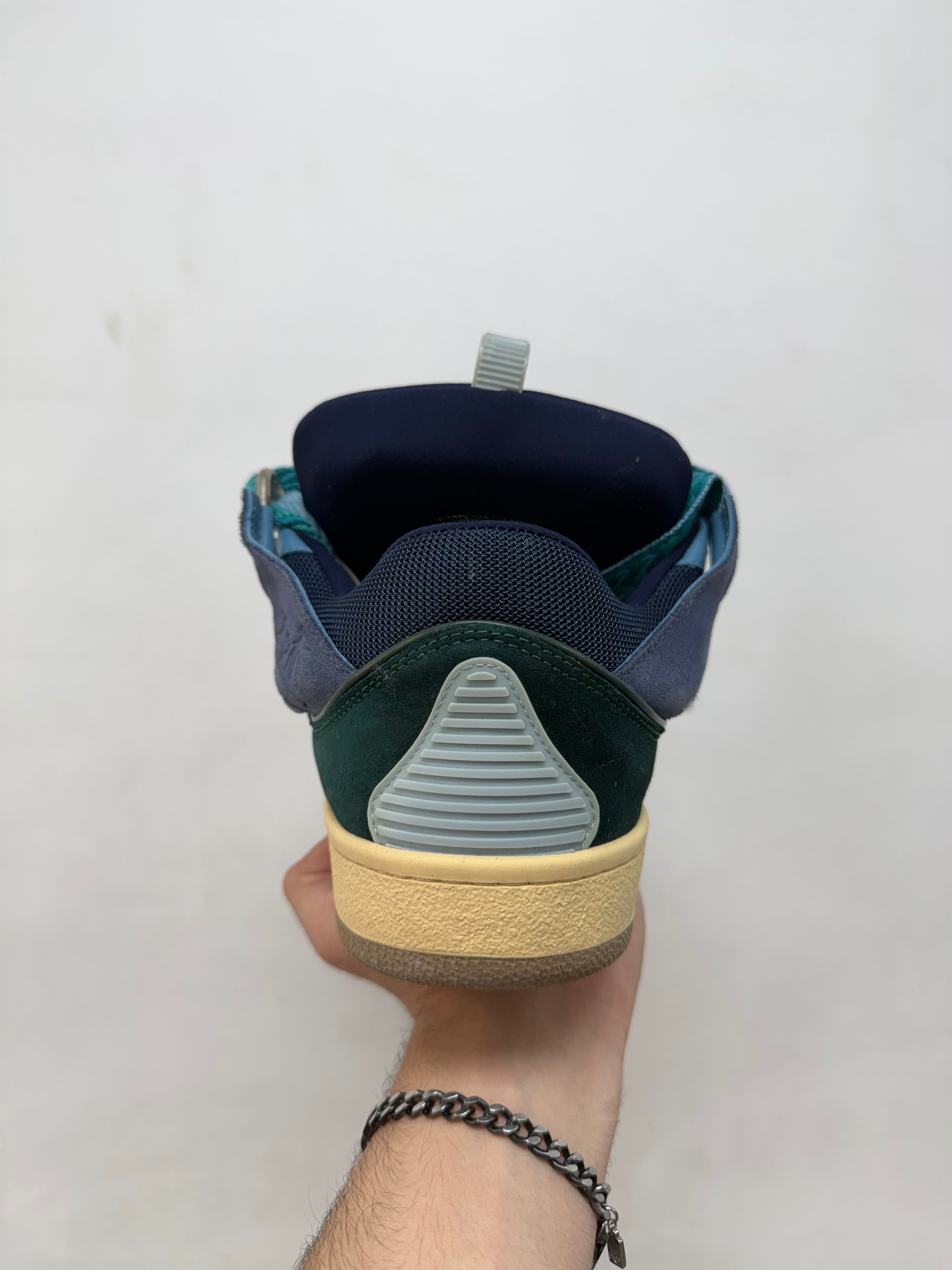 Lanvin Teal Curb Sneakers