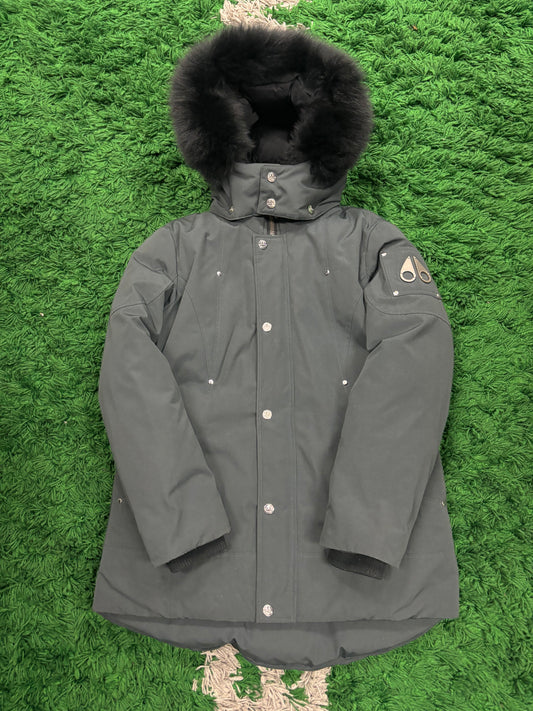 Moose Knuckles Parka Grey Black Fur Used Kid's Large