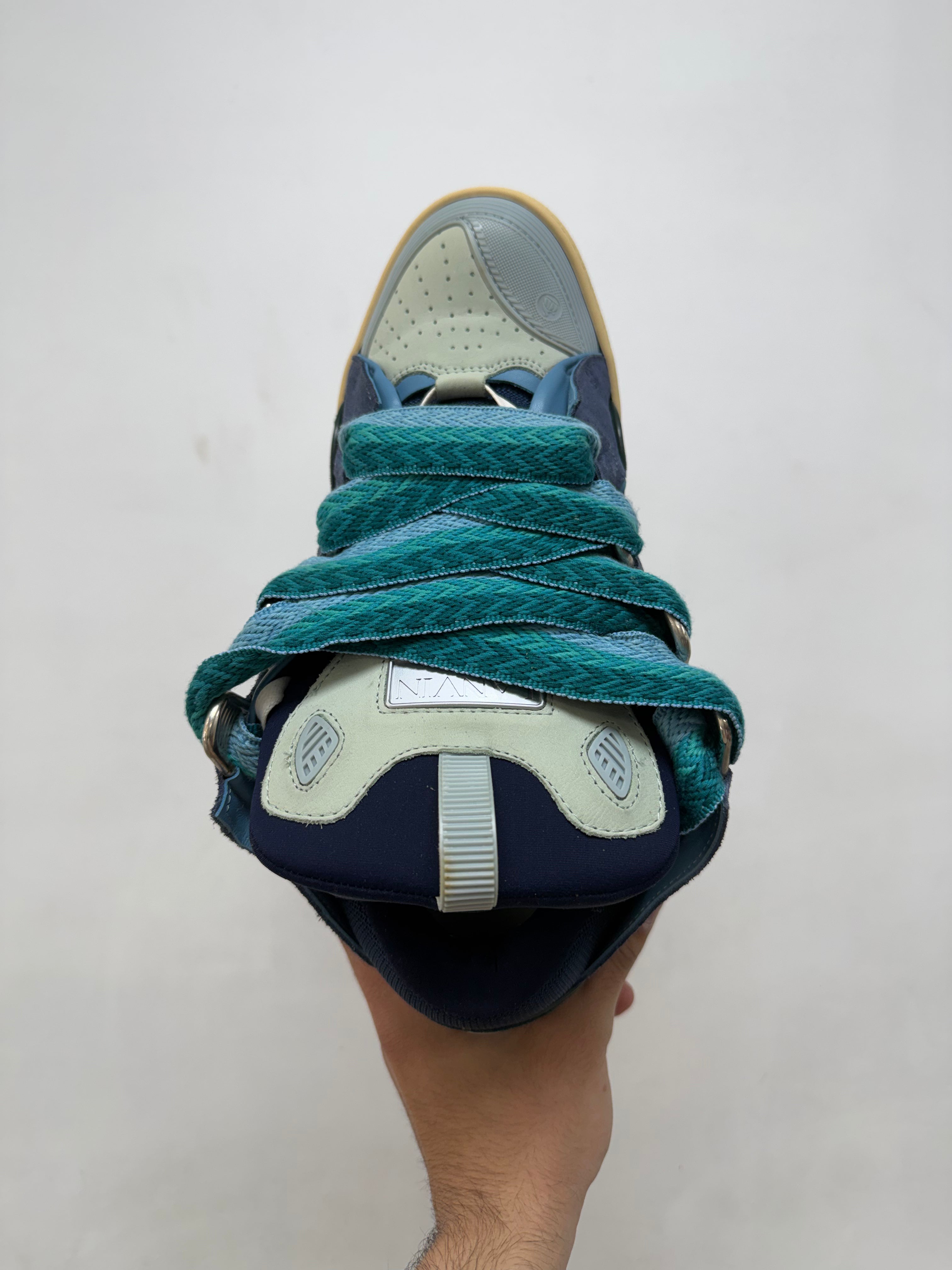 Lanvin Teal Curb Sneakers