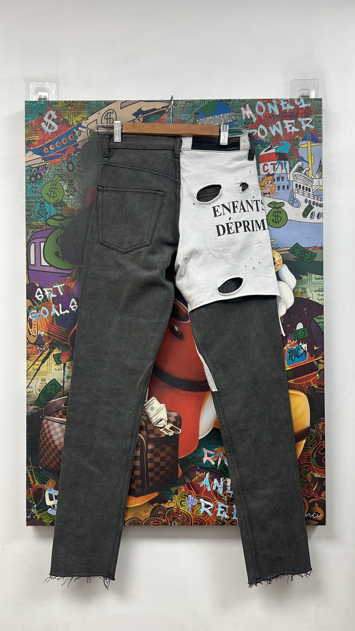 ENFANTS RICHES DÉPRIMÉS Black White Logo T-Shirt Jeans