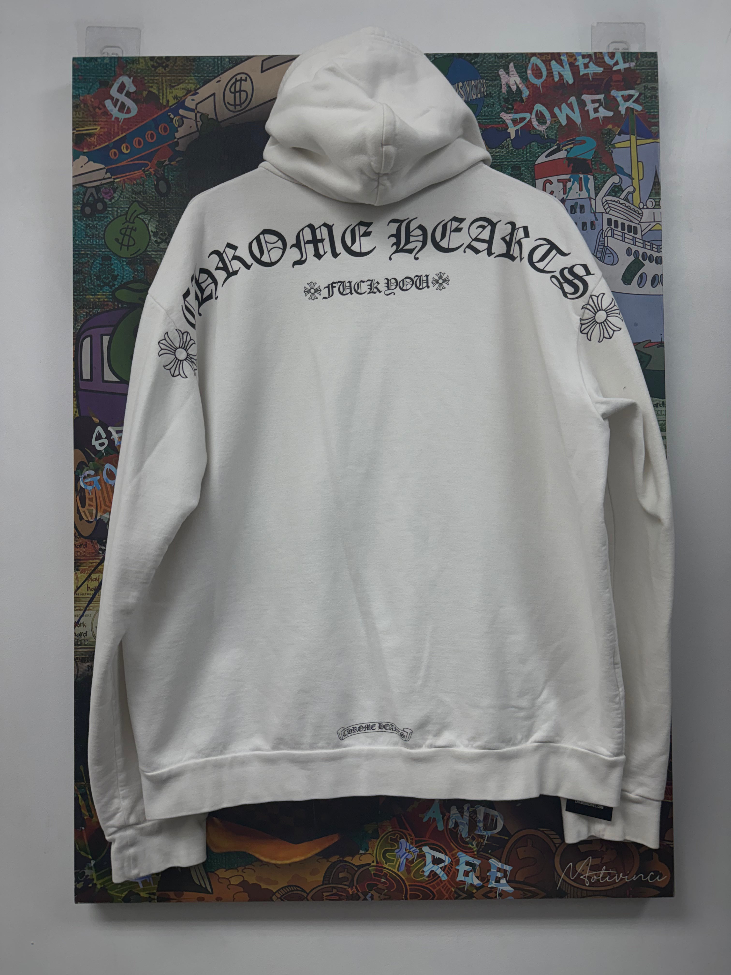Chrome Hearts White USA Shoulder Logo Zip Up