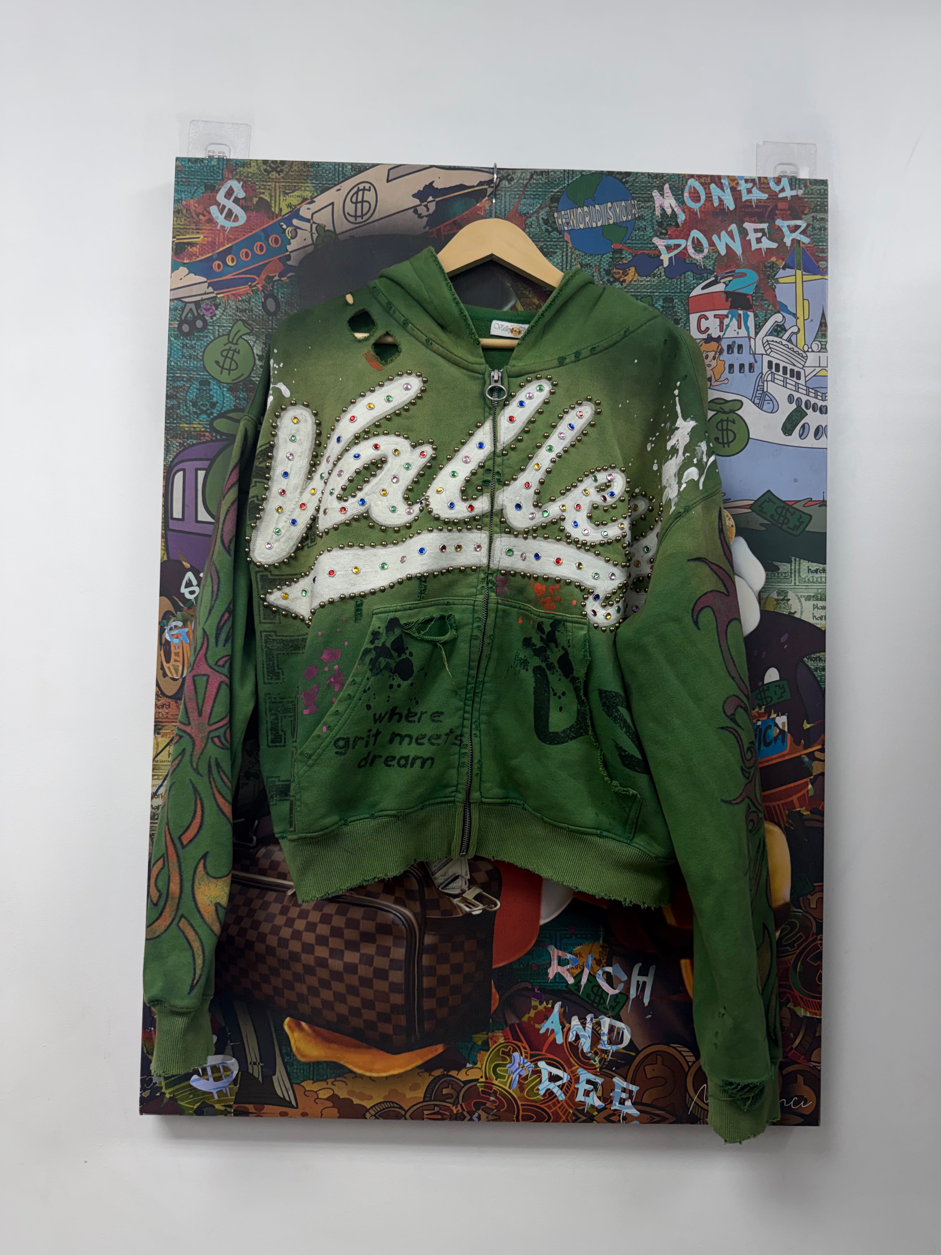 Vale Gree Fury Rhinestone Zip Up
