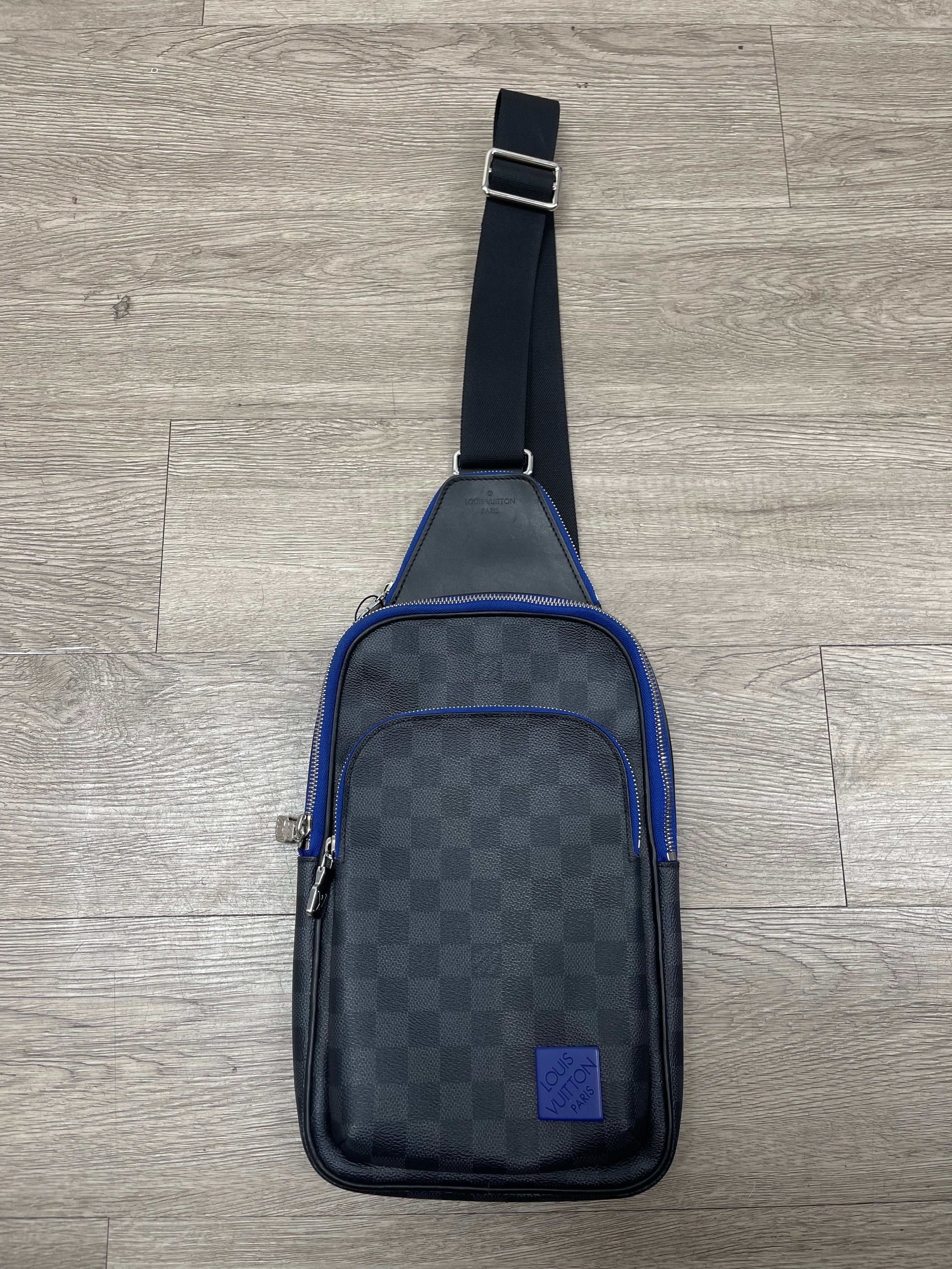 Louis Vuitton Black Blue Damier Sling Bag