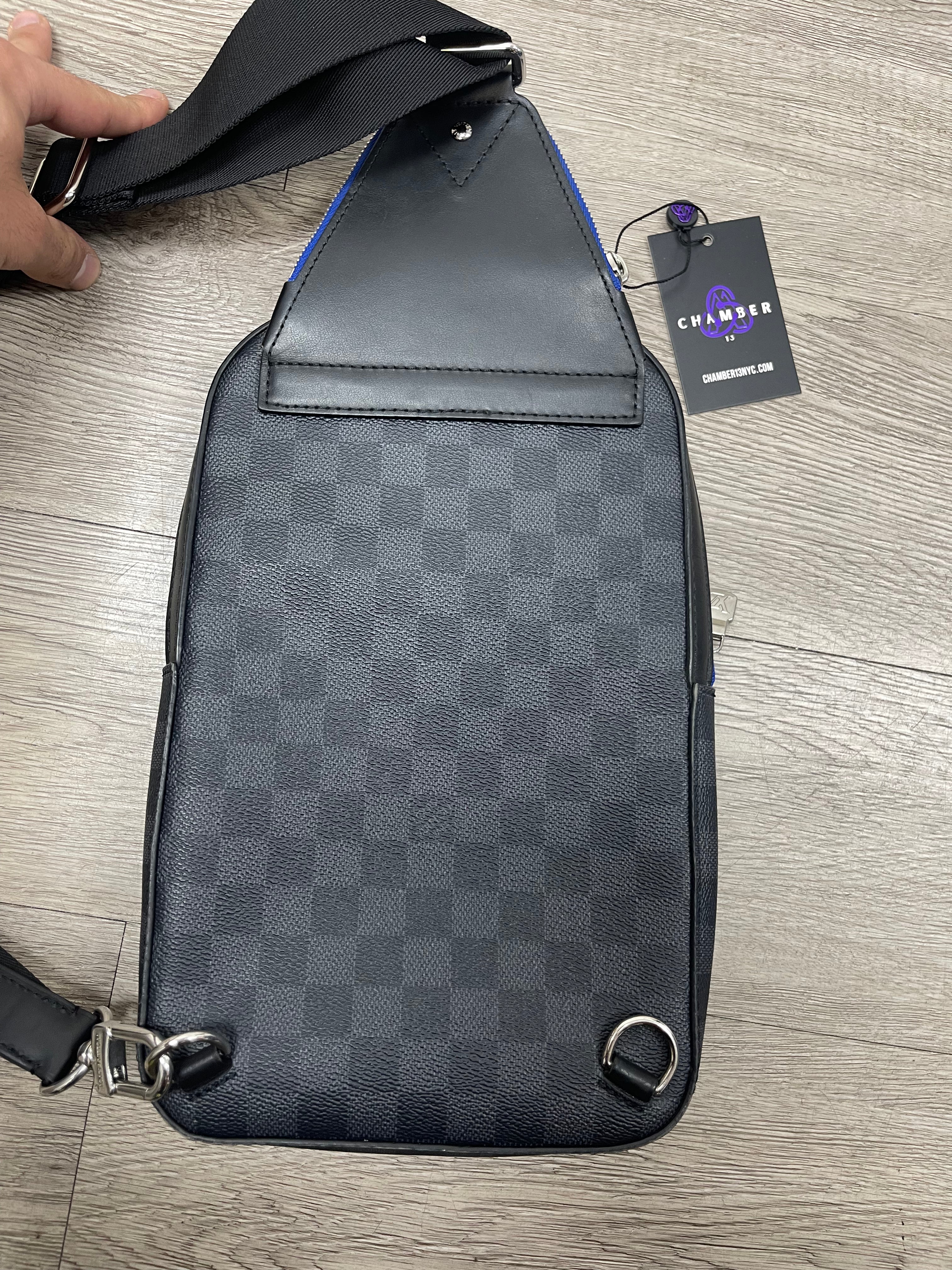 Louis Vuitton Black Blue Damier Sling Bag