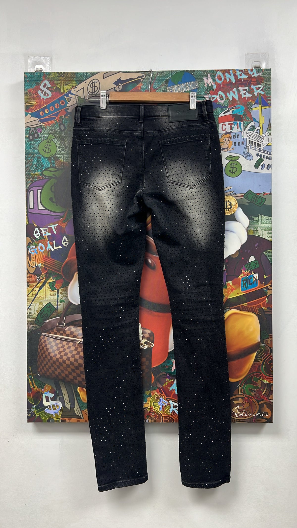 RTA Black Wash Rhinestone Jeans