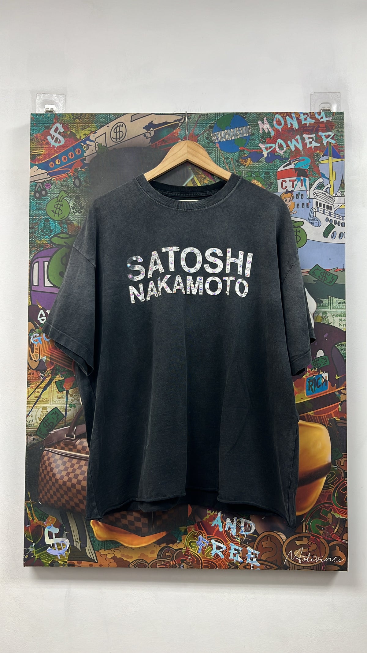 Satoshi Nakamoto Cropped Studded Logo Luke Tee
