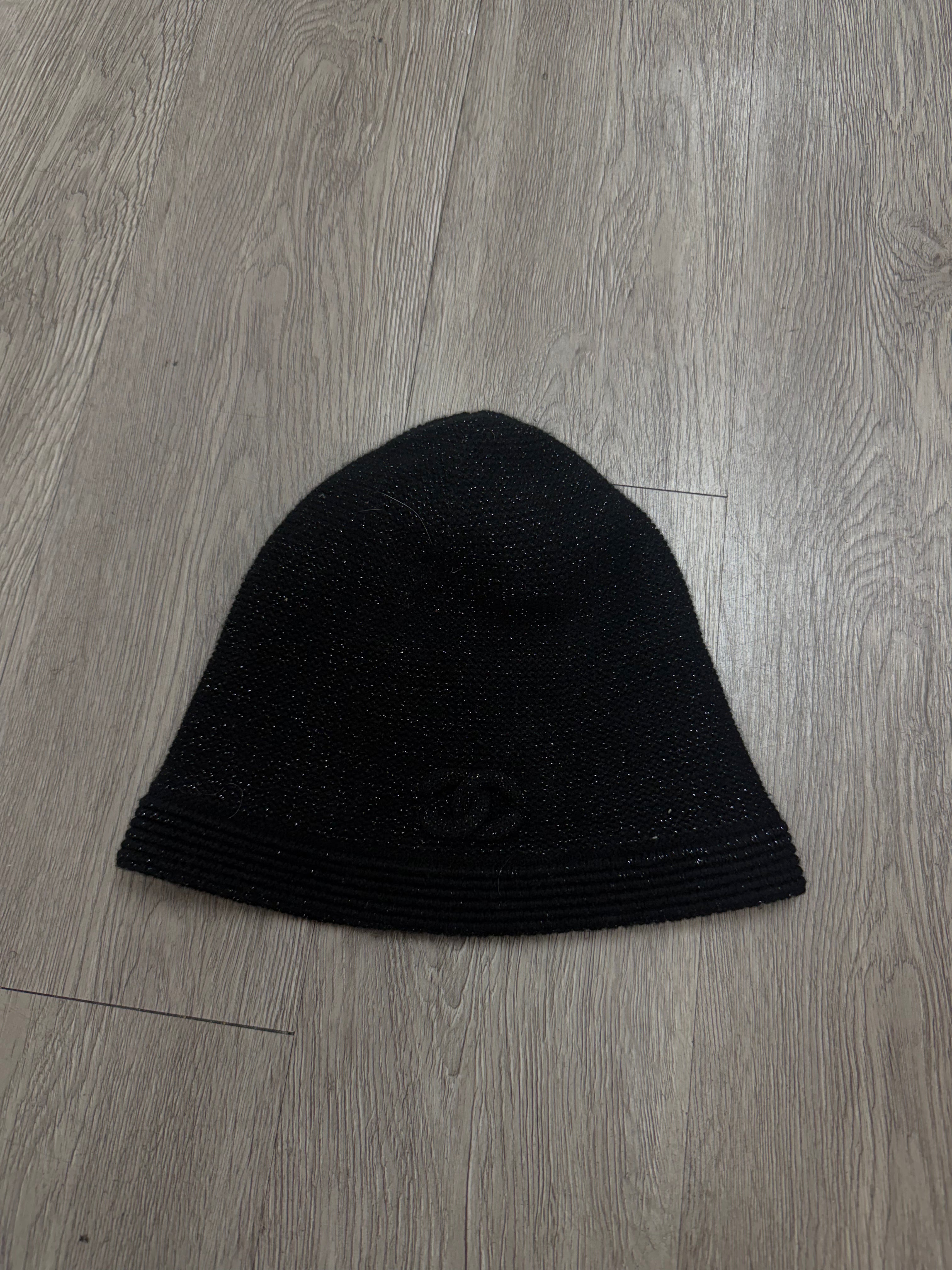 Chanel Black Glitter Beanie