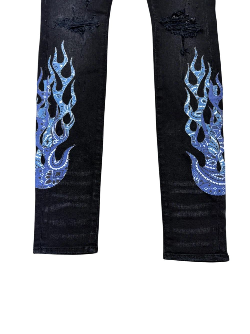 Amiri Bandana Flames Black & Blue Jeans