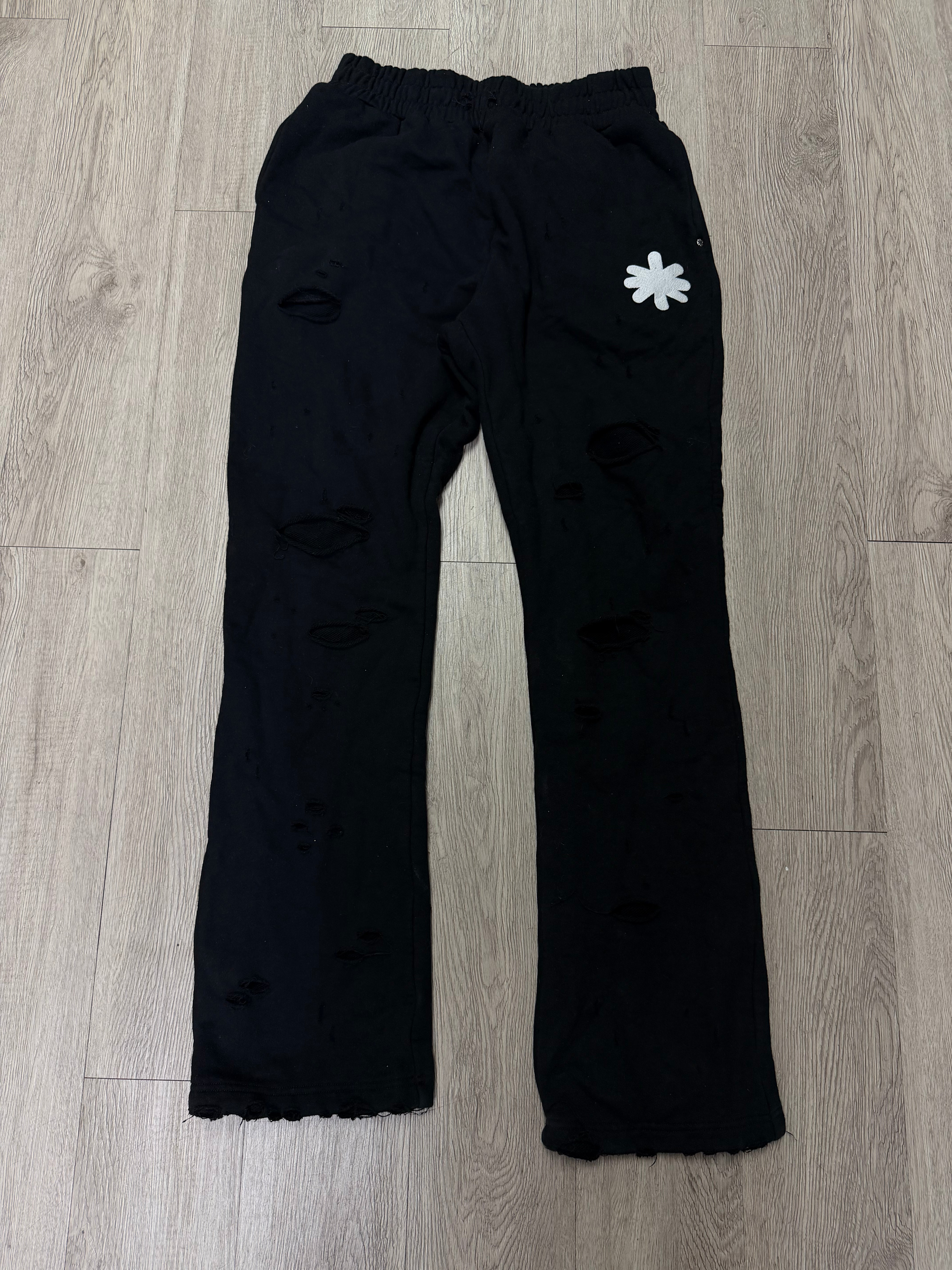 LOST SHDWS Black Distressed Sweats