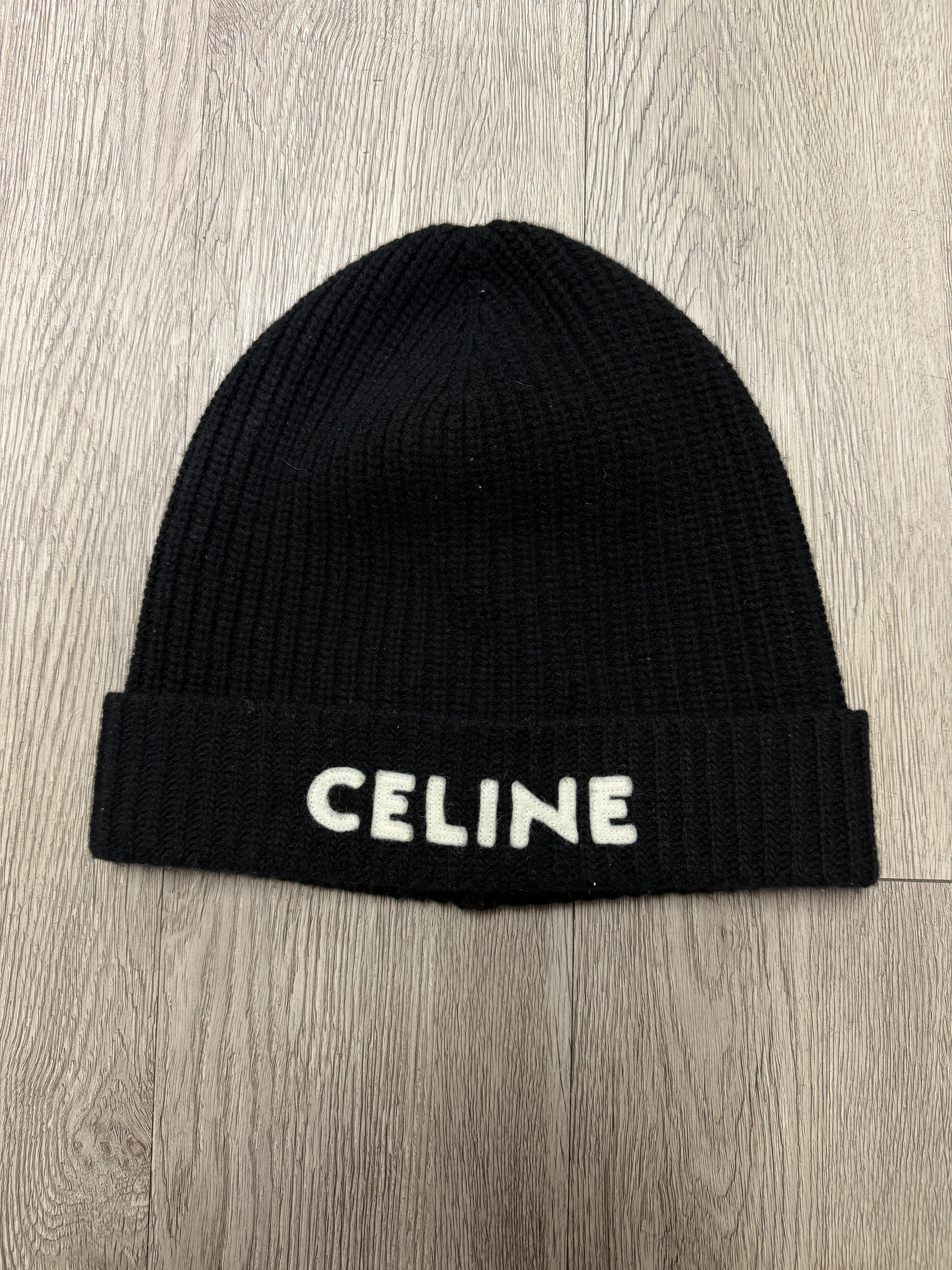 Celine Black Spellout Beanie