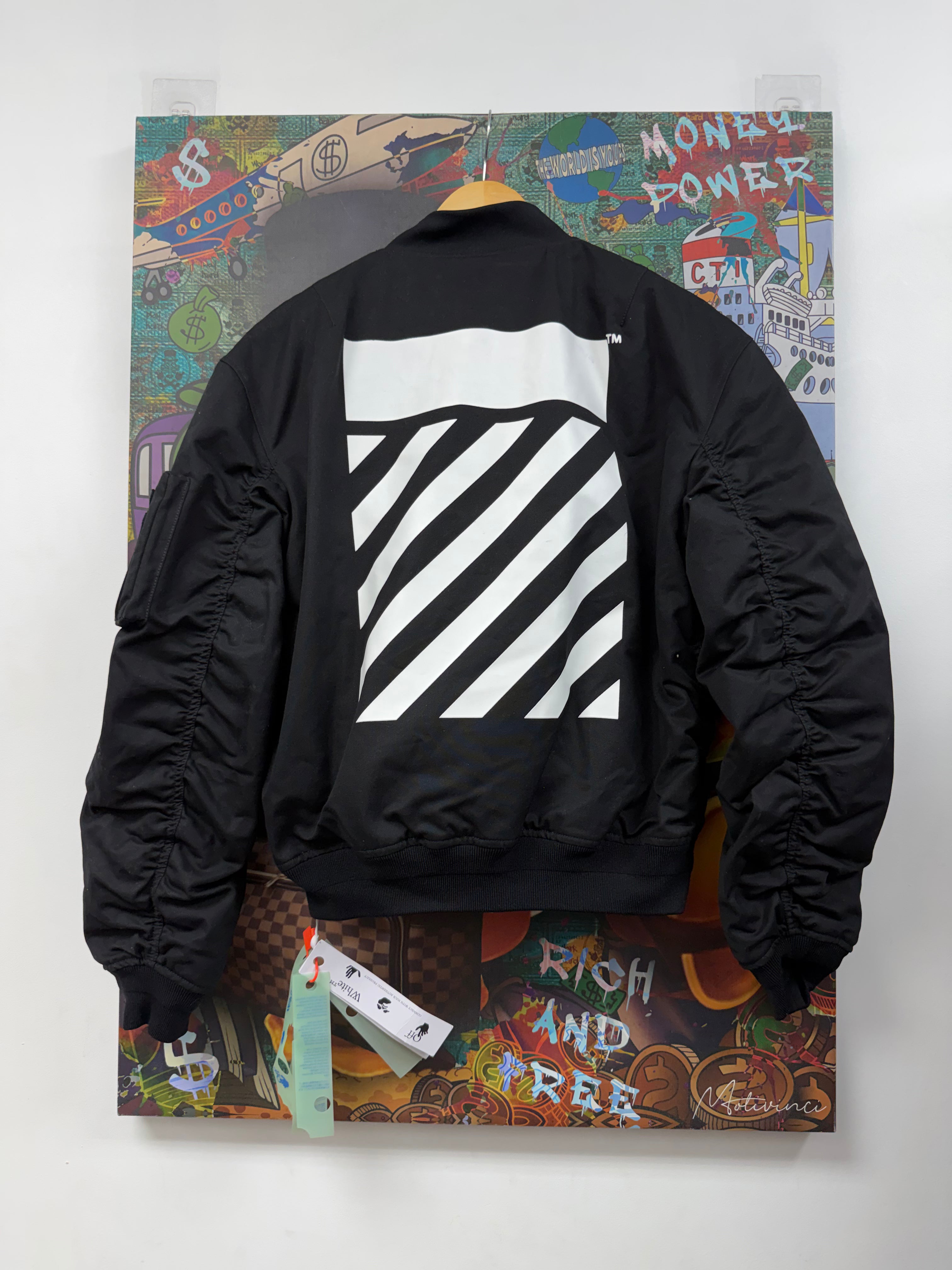 Off-White Black White Classic Bomber Jacket