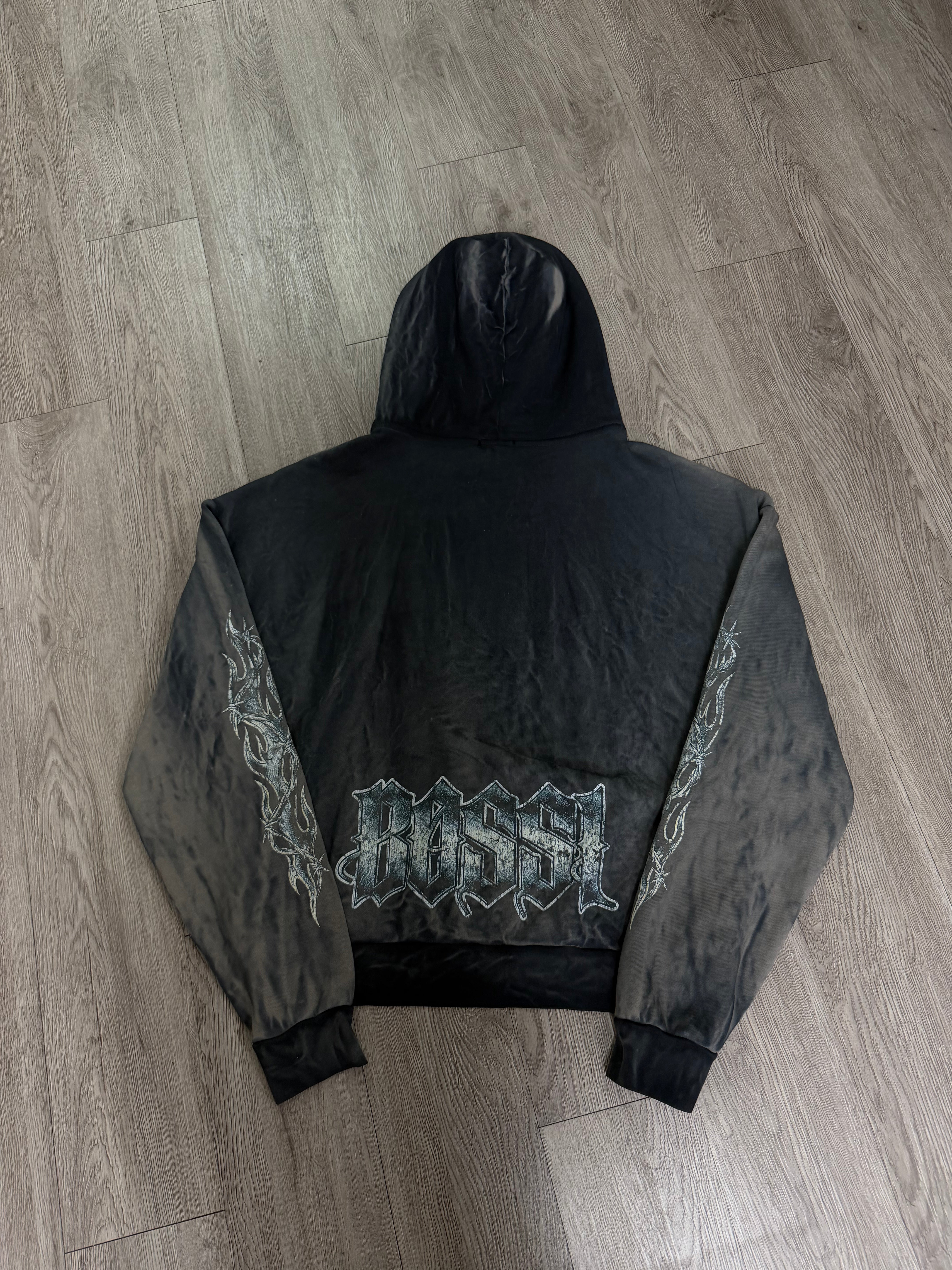 Bossi Black Cream Skull Zip Hoodie