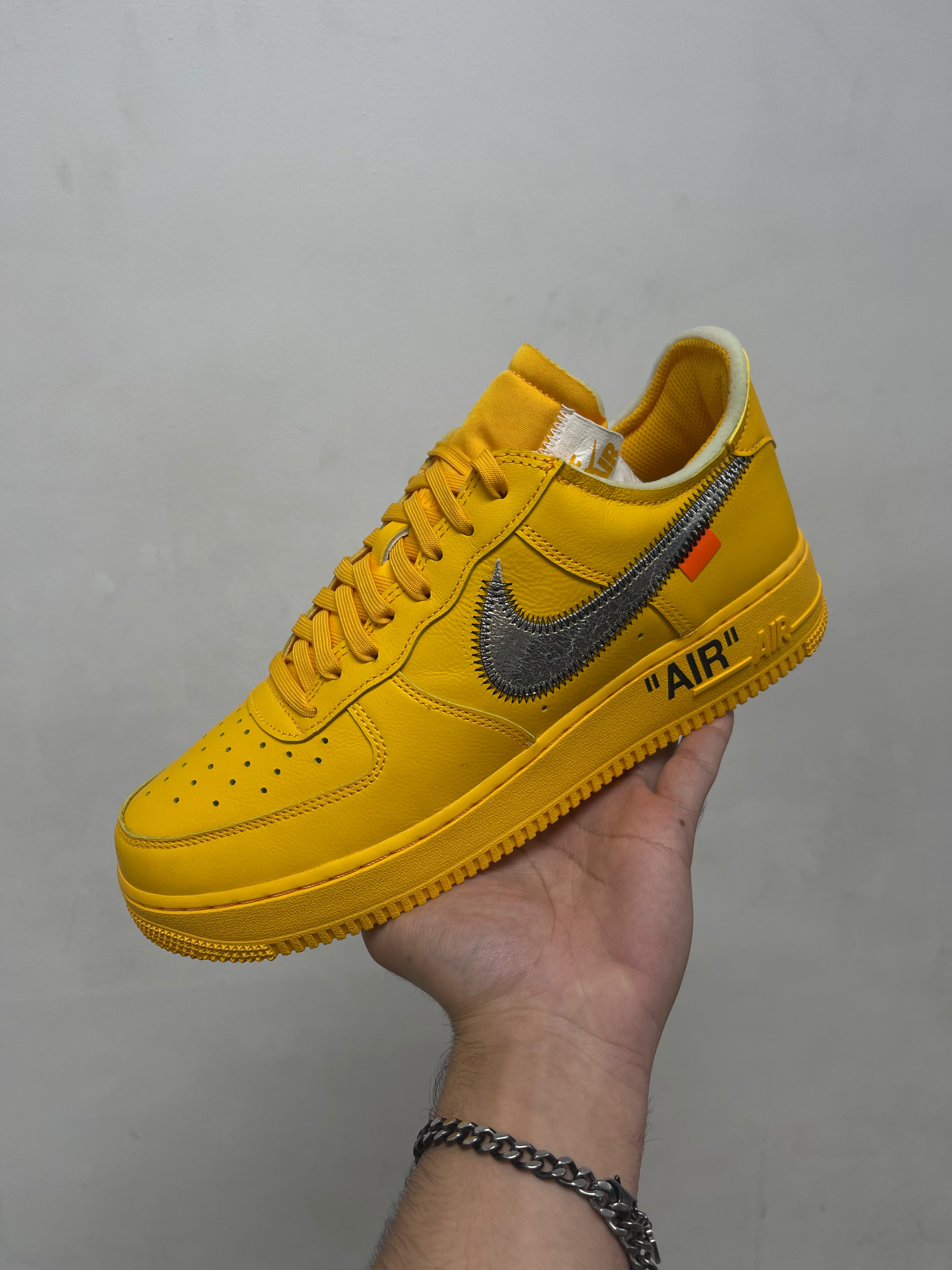 Nike AF1 Off-White ICA University Gold Sneakers