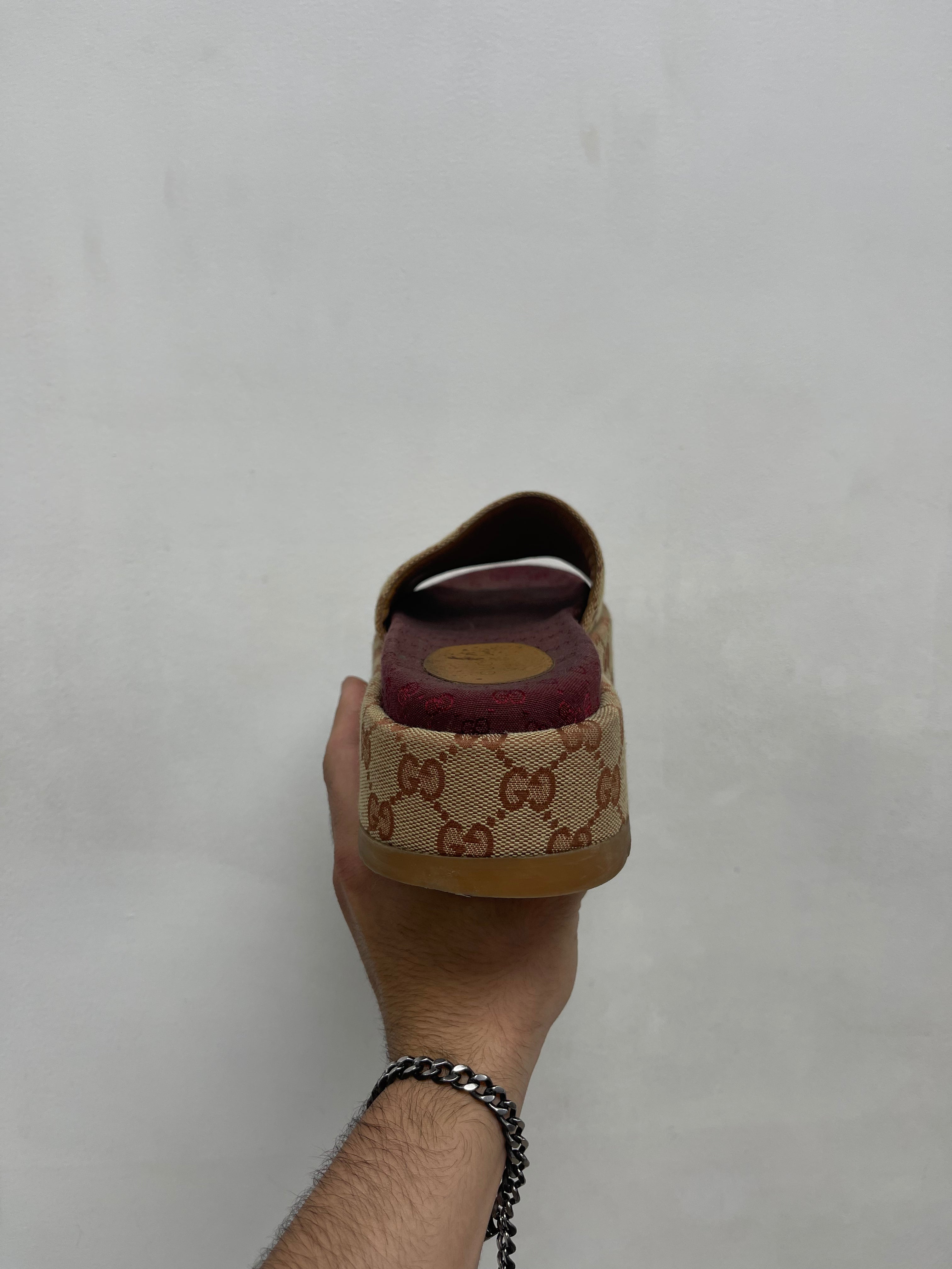 Gucci Brown GG Monogram Sandals