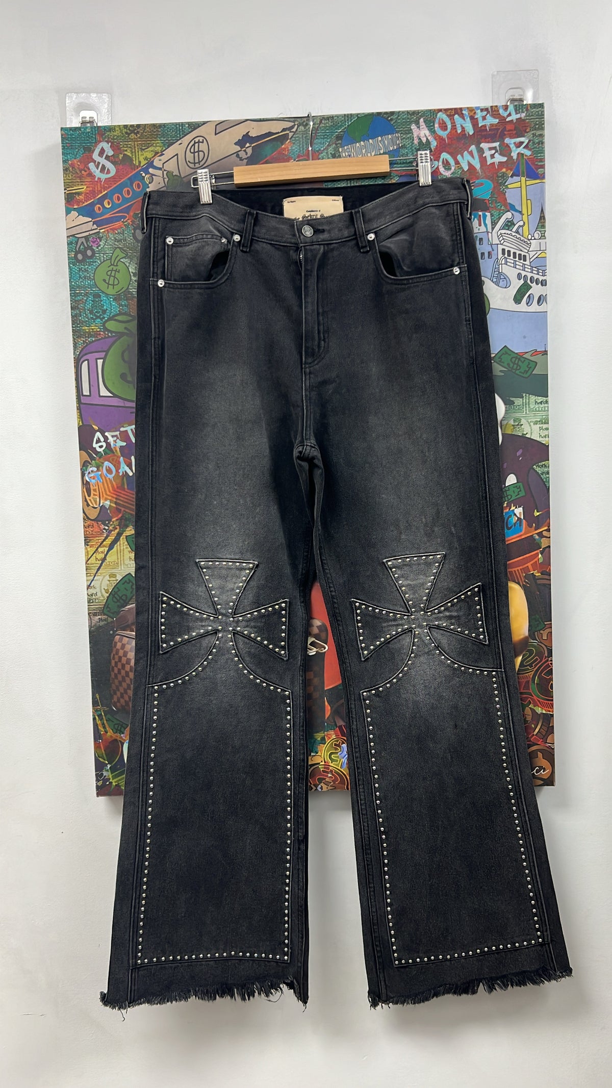 The Sekrit Saints Studded Chopper Carpnter Jeans