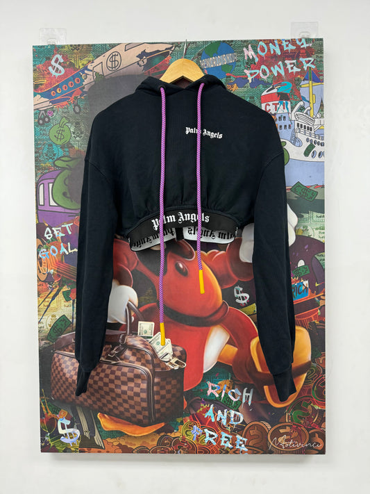 Palm Angels Cropped Hoodie Black Purple Used XS N/A