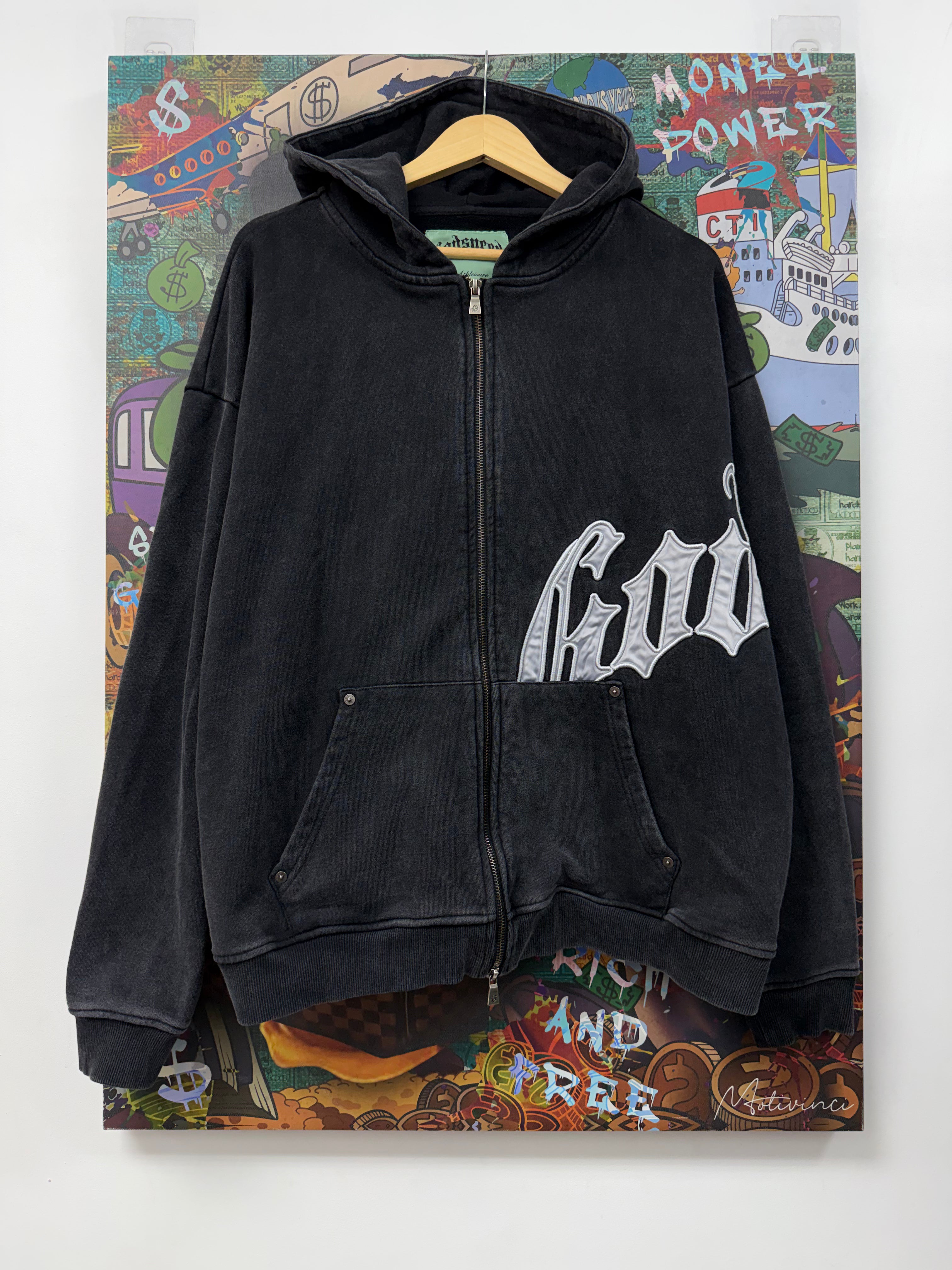 Godspeed Black Wash Silver OG Logo Zip Up