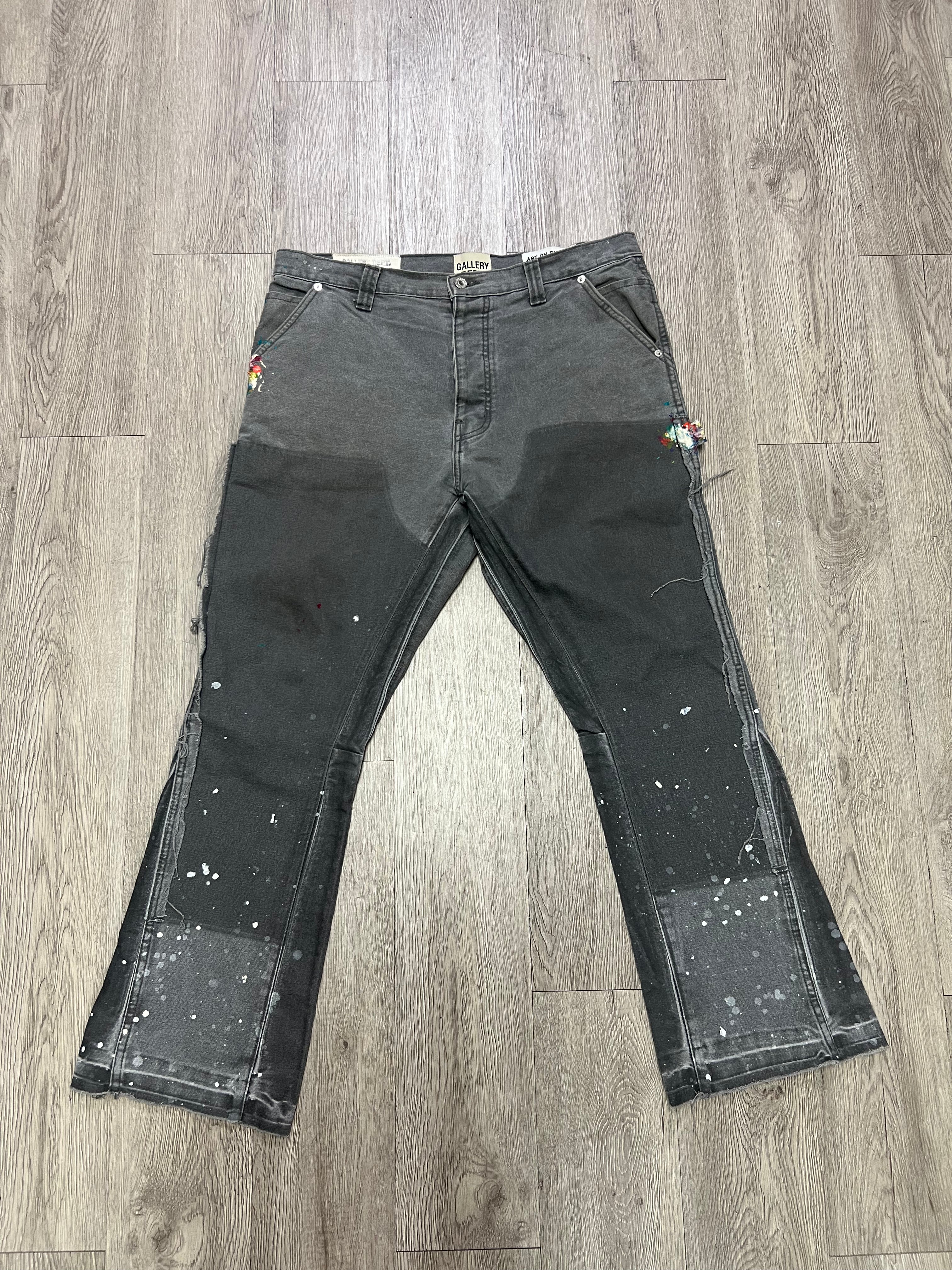 Gallery Dept Grey Splatter Flared Jeans