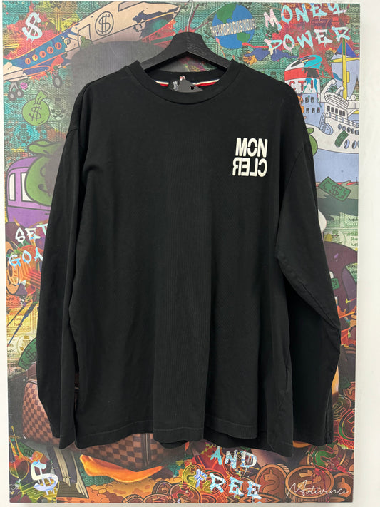 Moncler Spellout LS Black White Used XL N/A