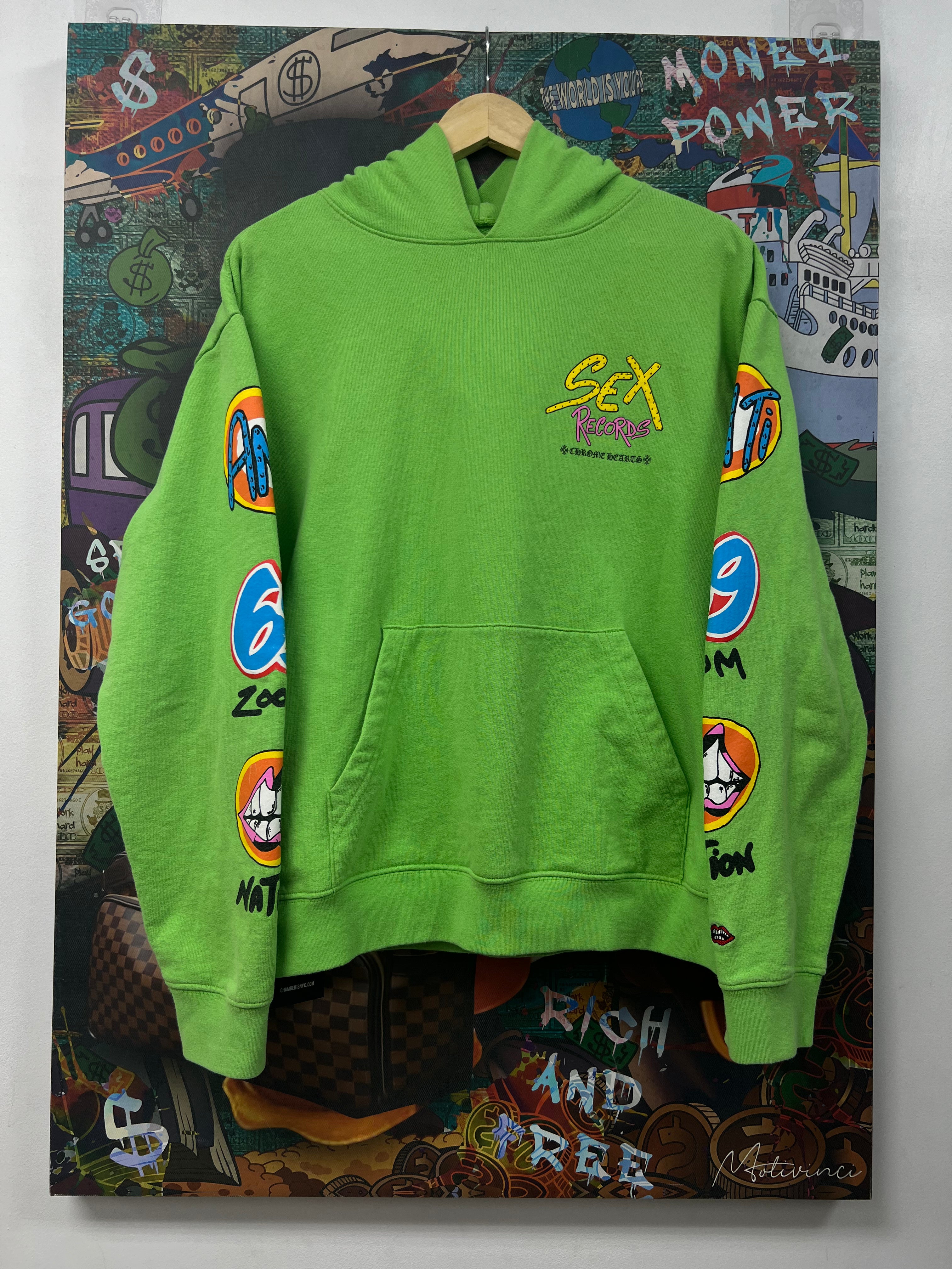 Chrome  Hearts Matty Boy Green Sex Records Hoodie