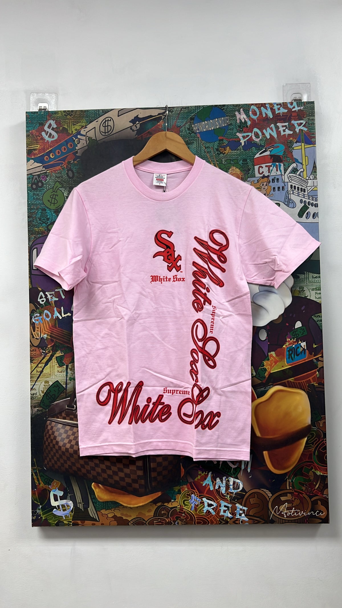 Supreme Pink Red MLB Tee