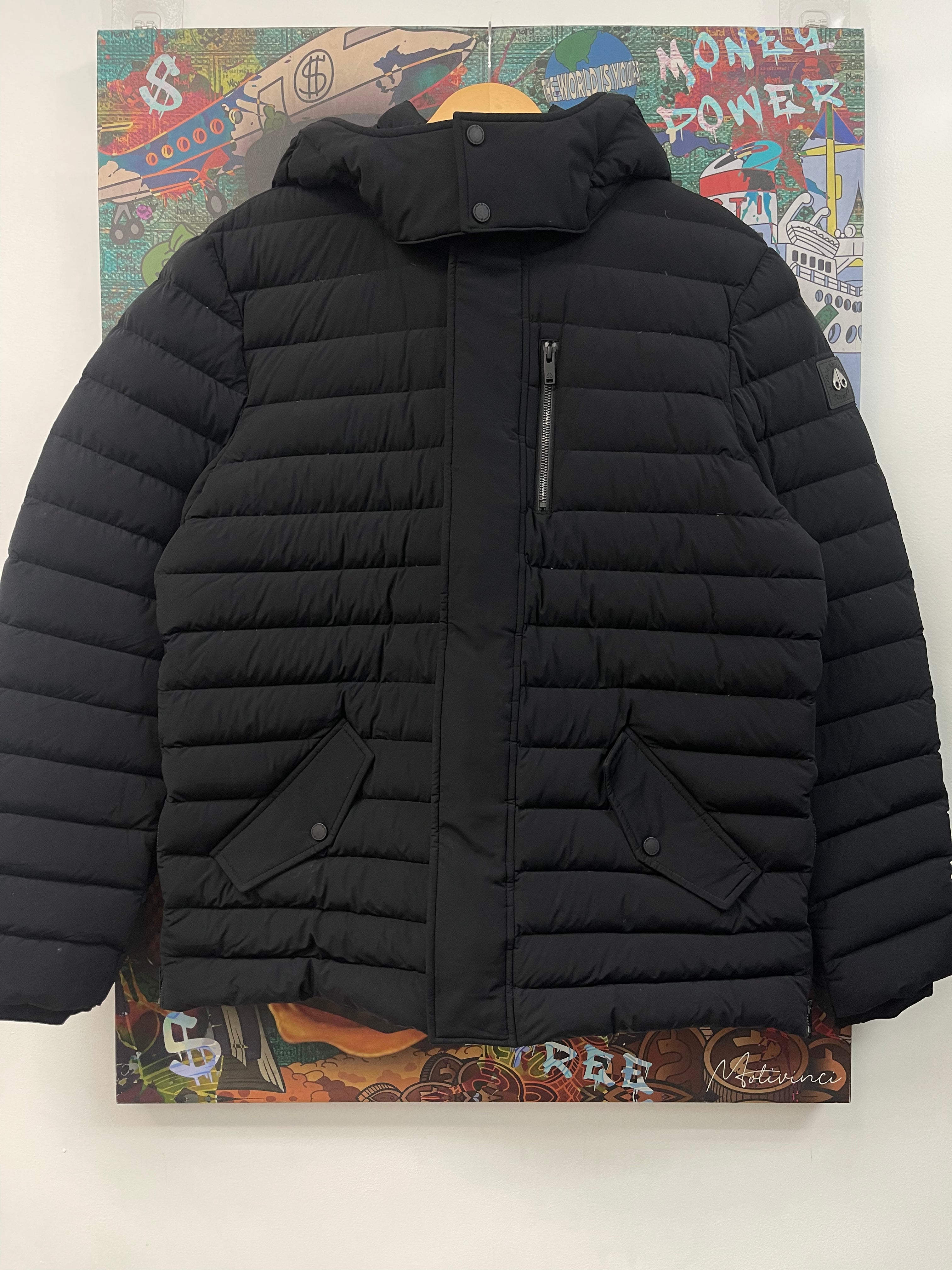 Moose Knuckles Blac Thin Puffer Jacket