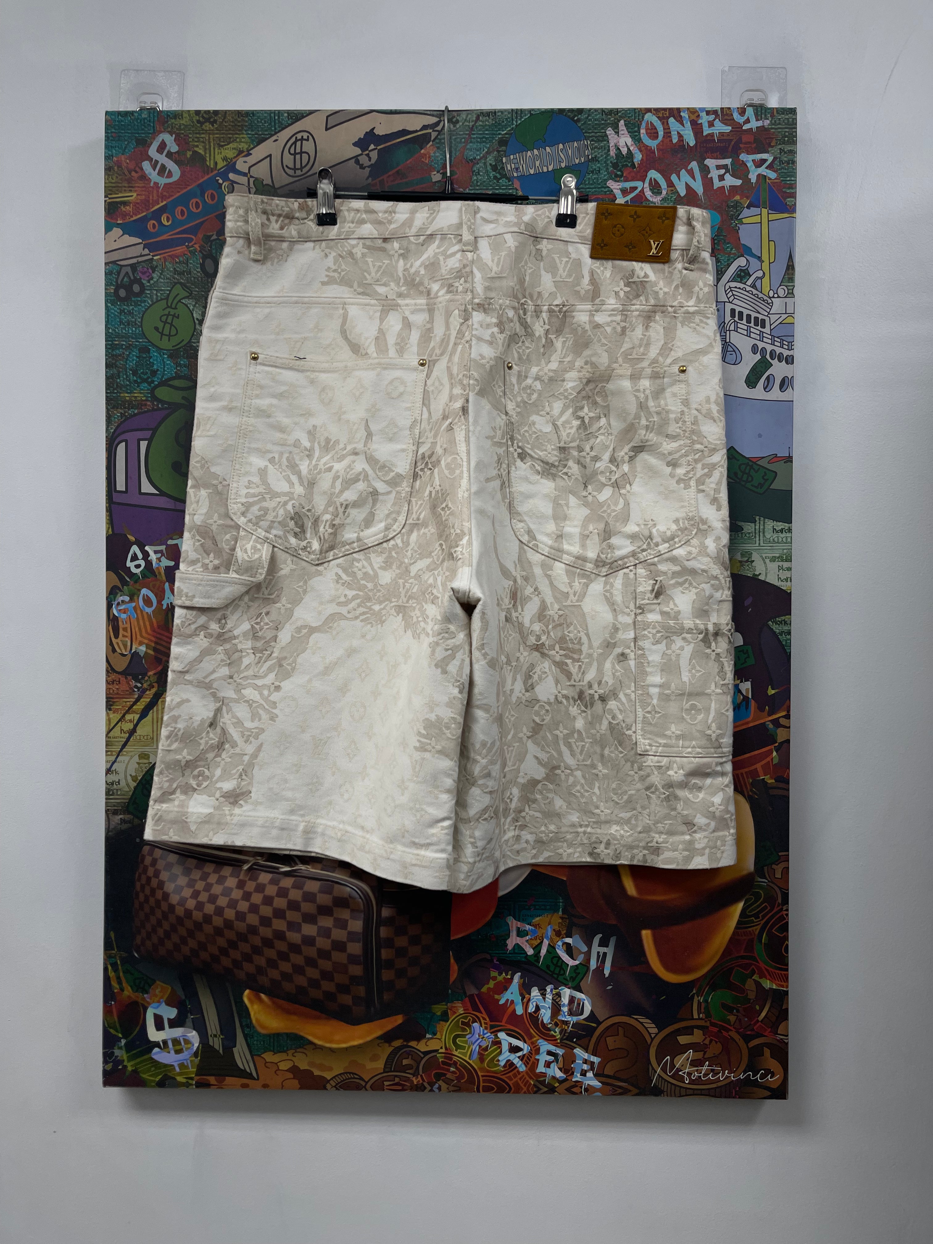 Louis Vuitton White Monogram Cargo Shorts