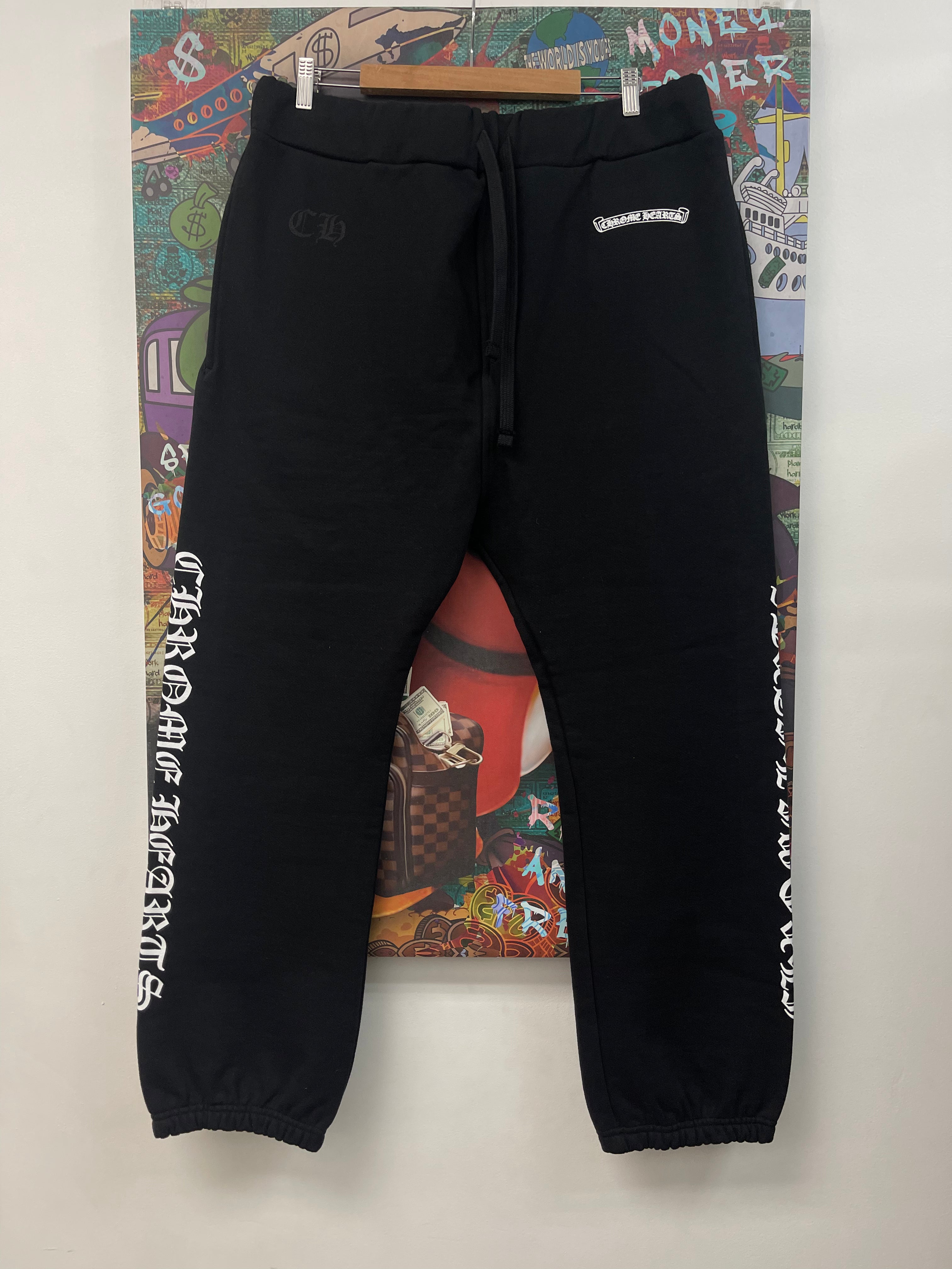 Chrome Hearts Black Scroll Logo Sweats