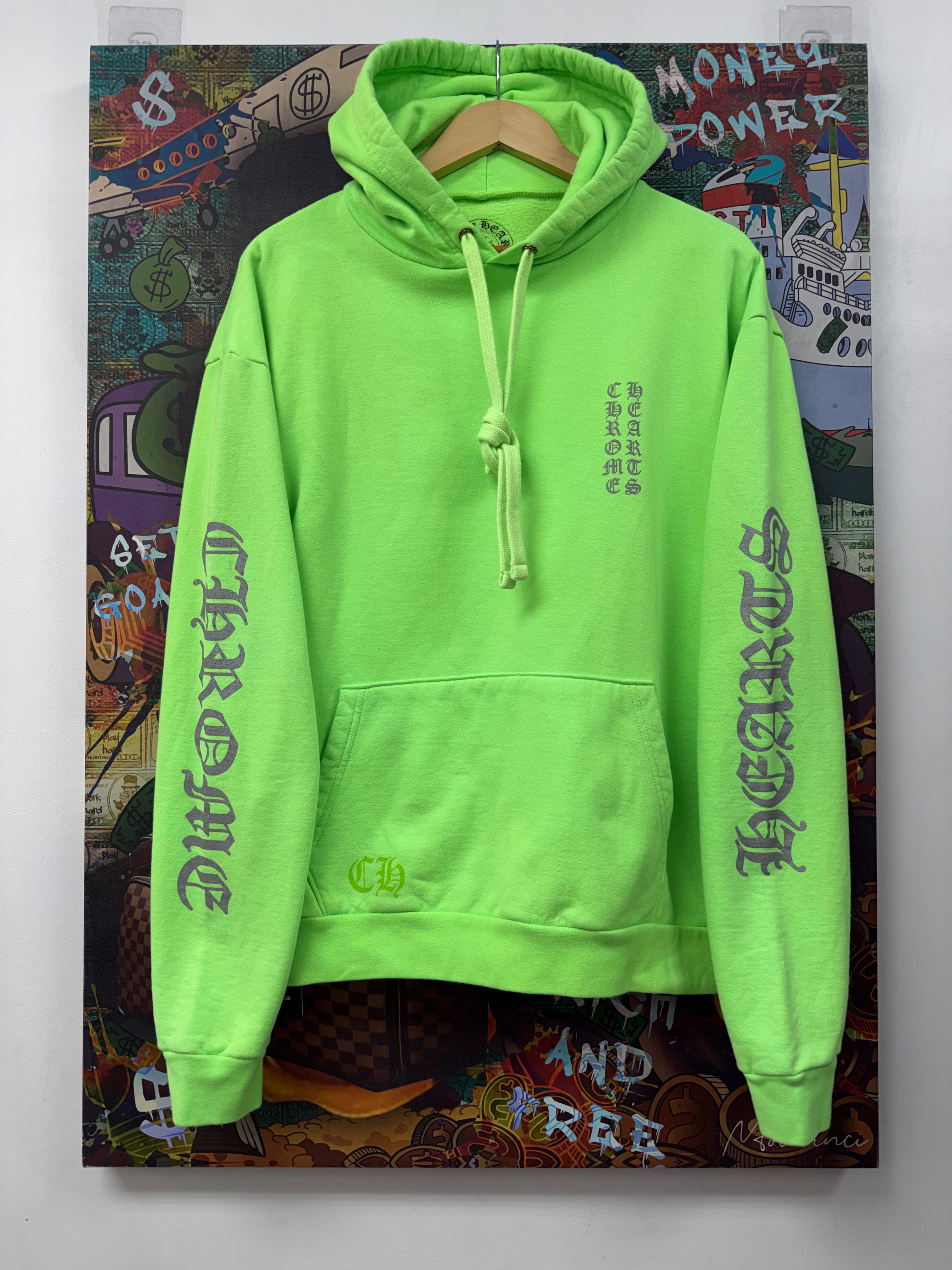 Chrome Hearts Miami Art Basel Green Silver Logo Hoodie