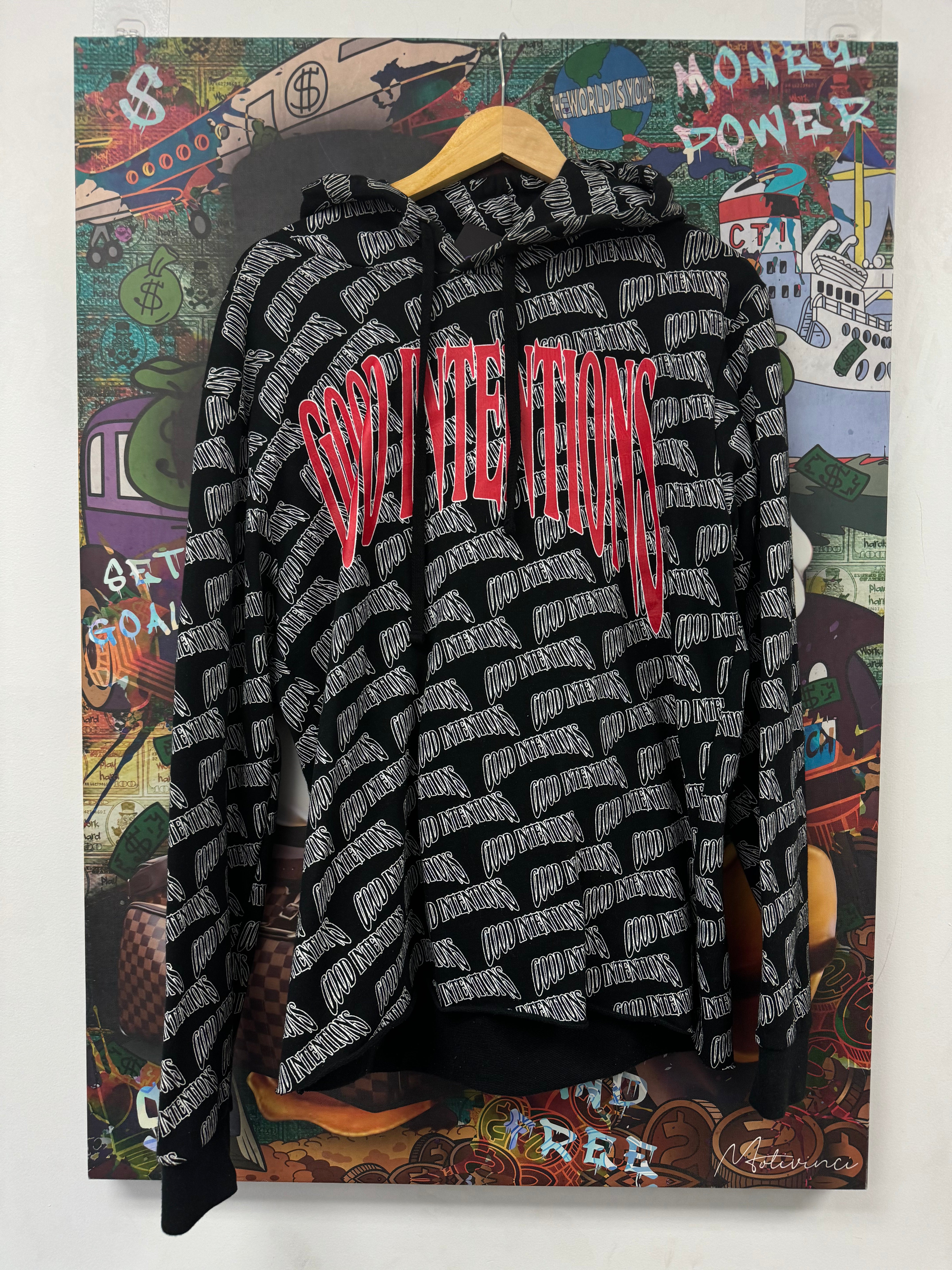 VLONE Nav Good Intentions All Over Hoodie Used Large