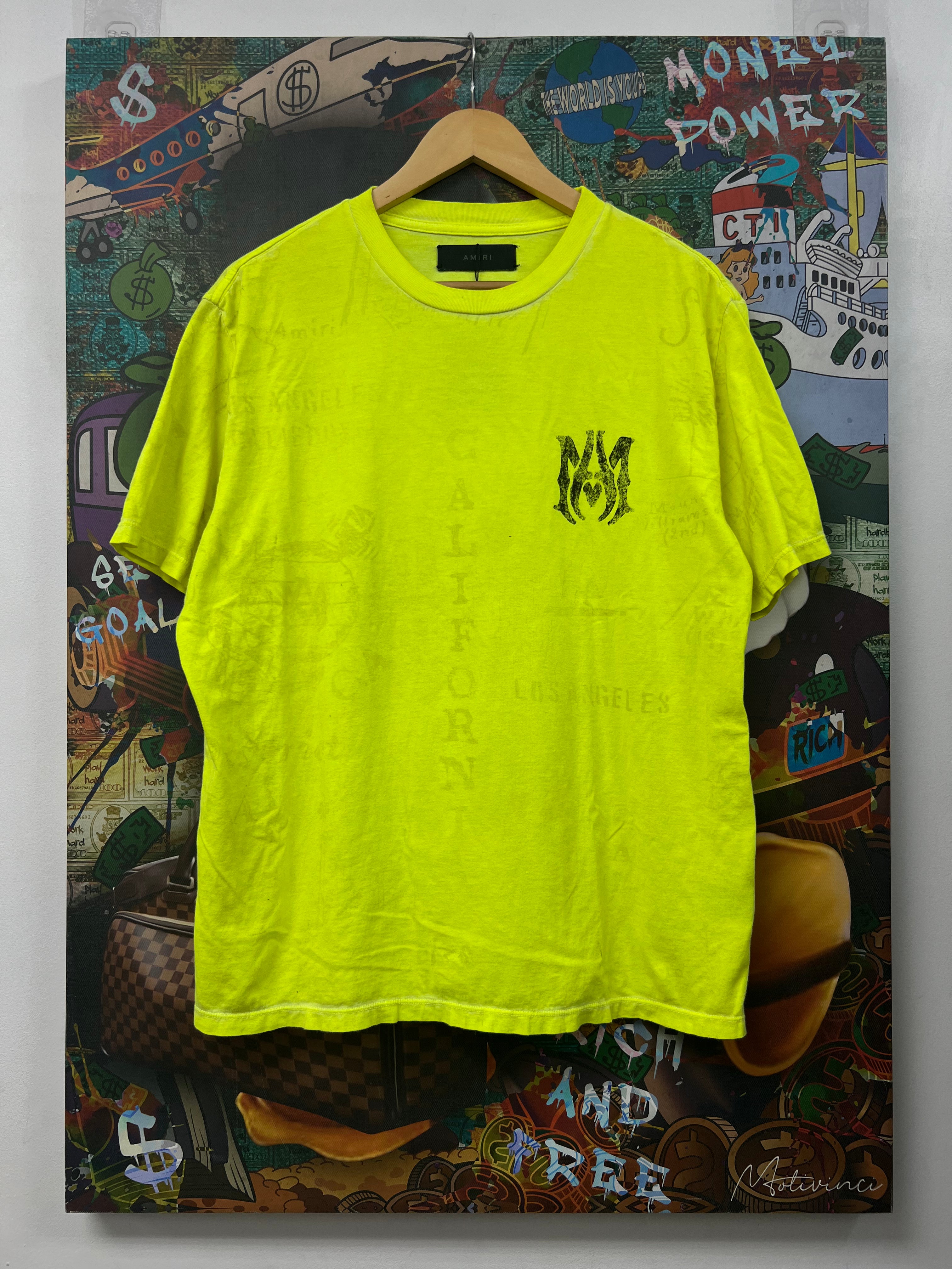 Amiri Neon Black MA Logo Tee