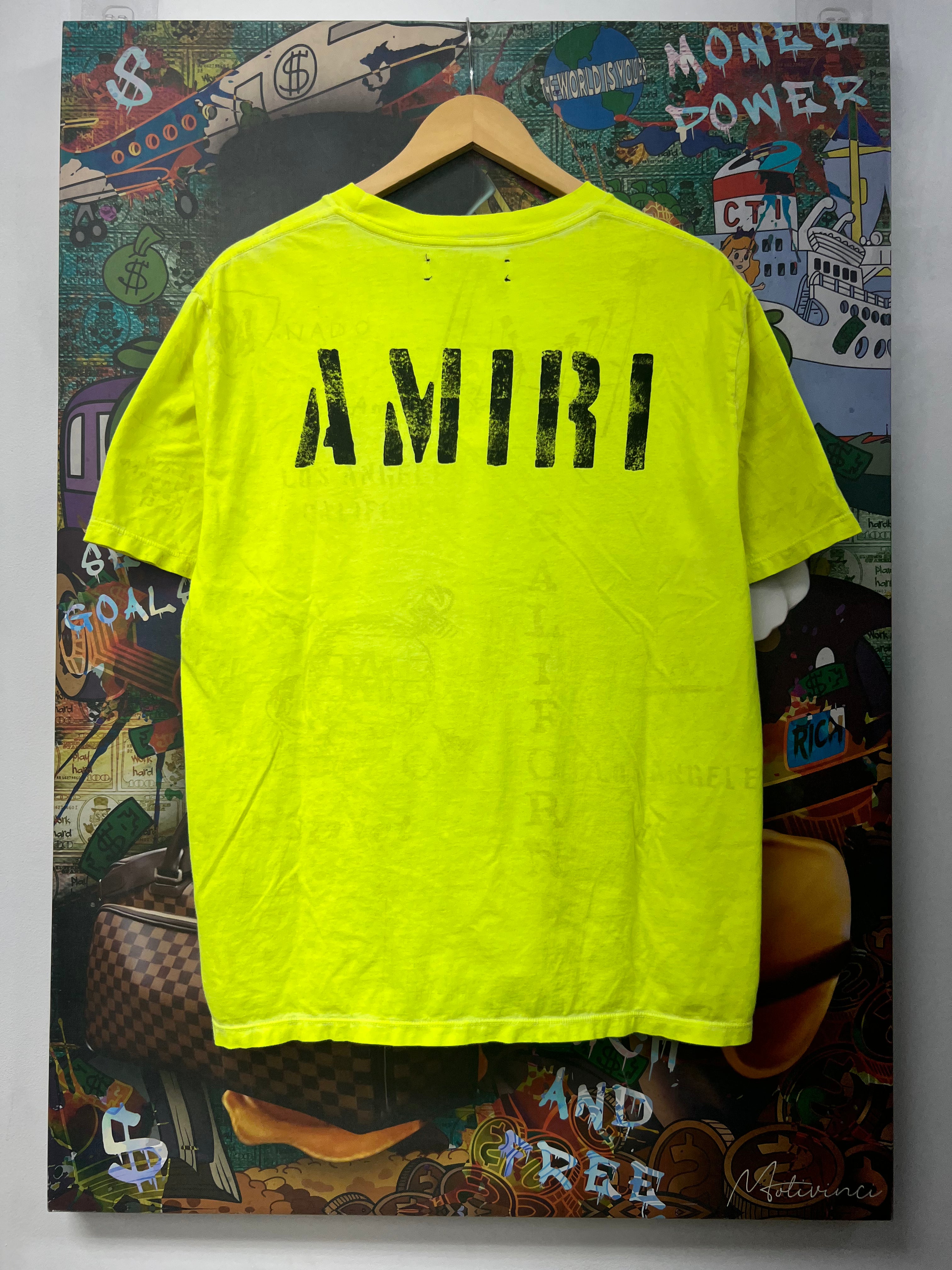Amiri Neon Black MA Logo Tee