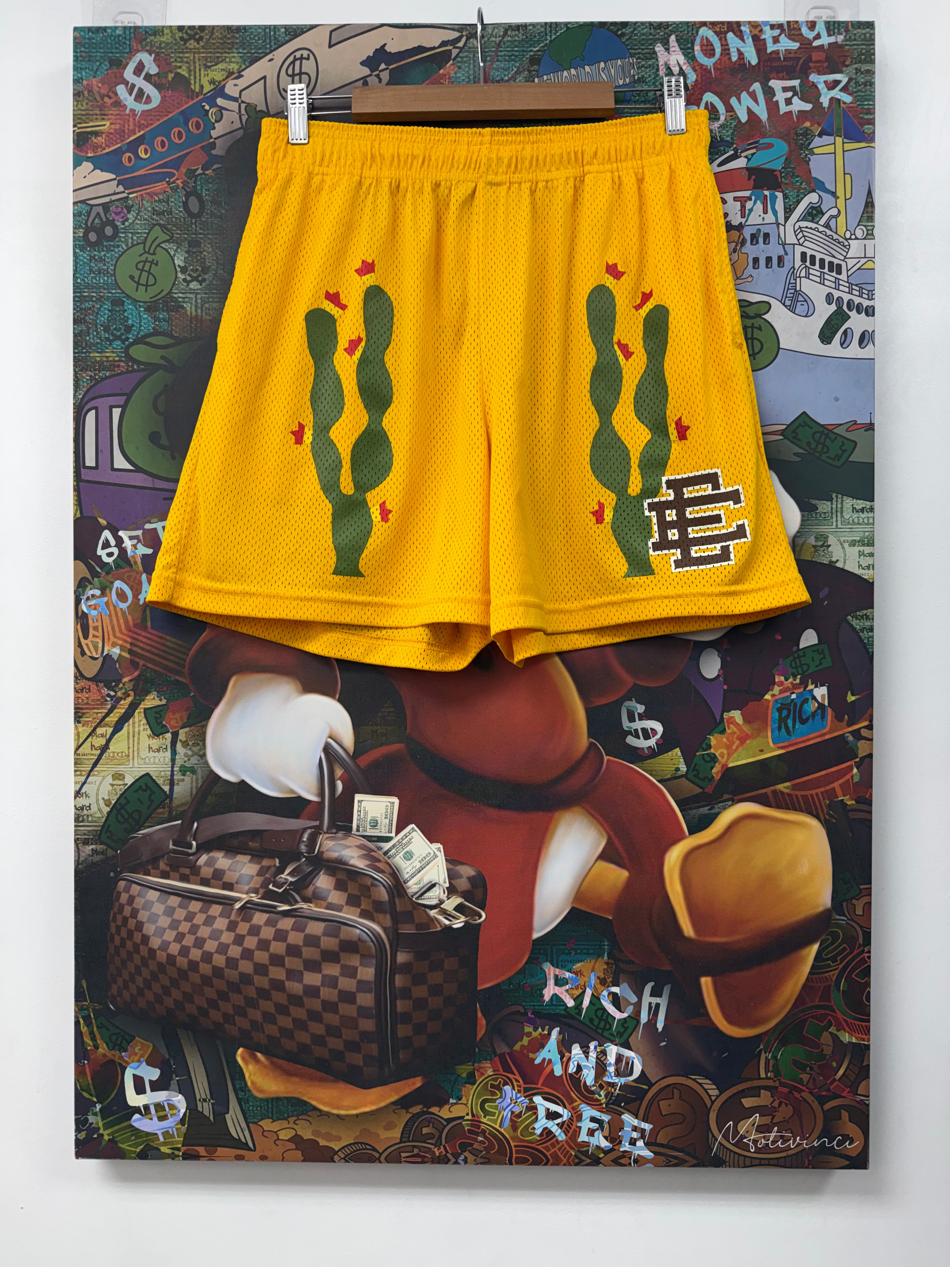 Eric Emanuel Yellow Brown Catcus Shorts