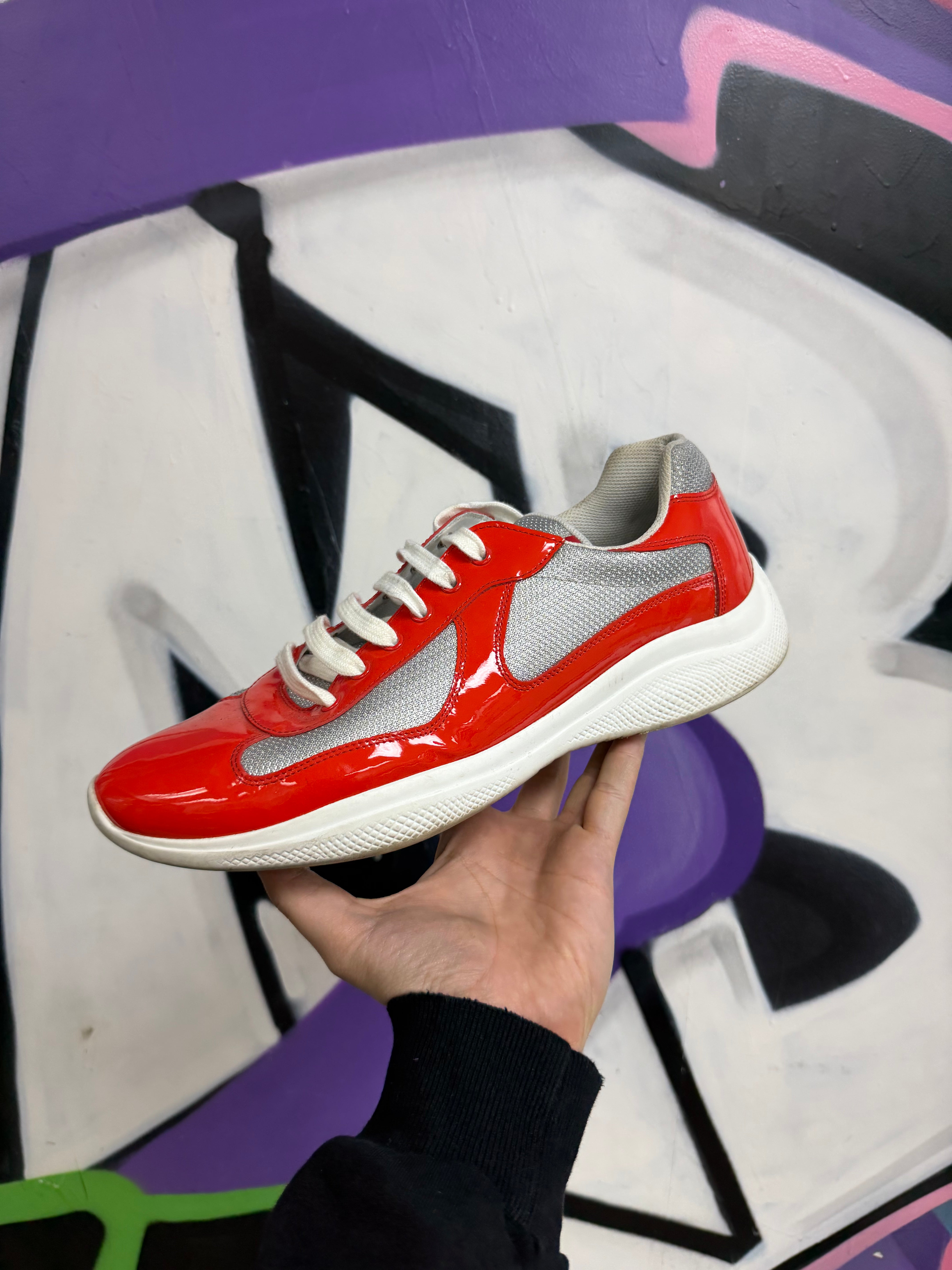 Prada Bright Orange Cup Low Sneakers