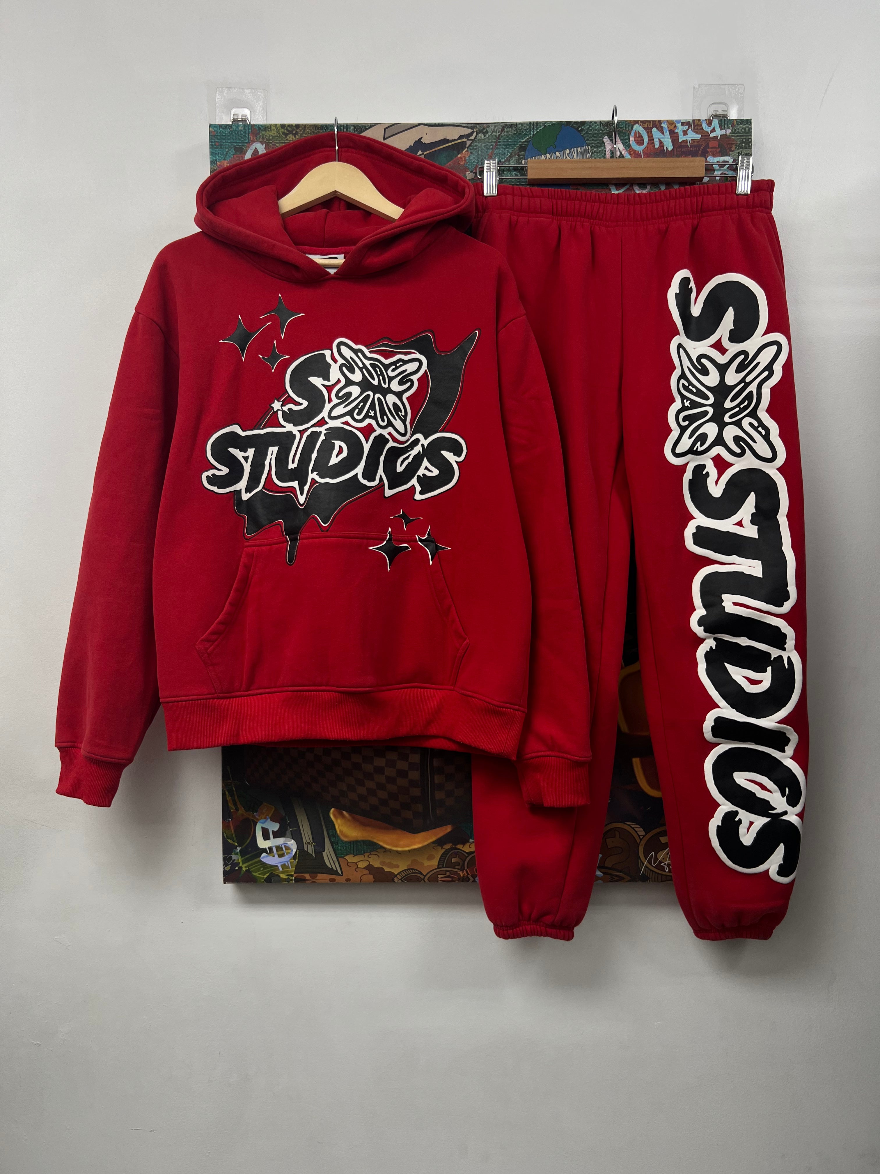 SB Studios Red Black Sweatsuit