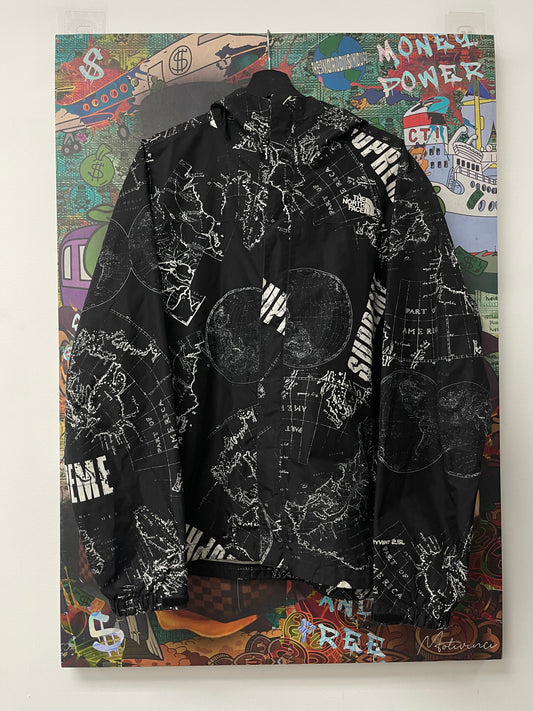 Supreme TNF Black Maps Windbreaker Used