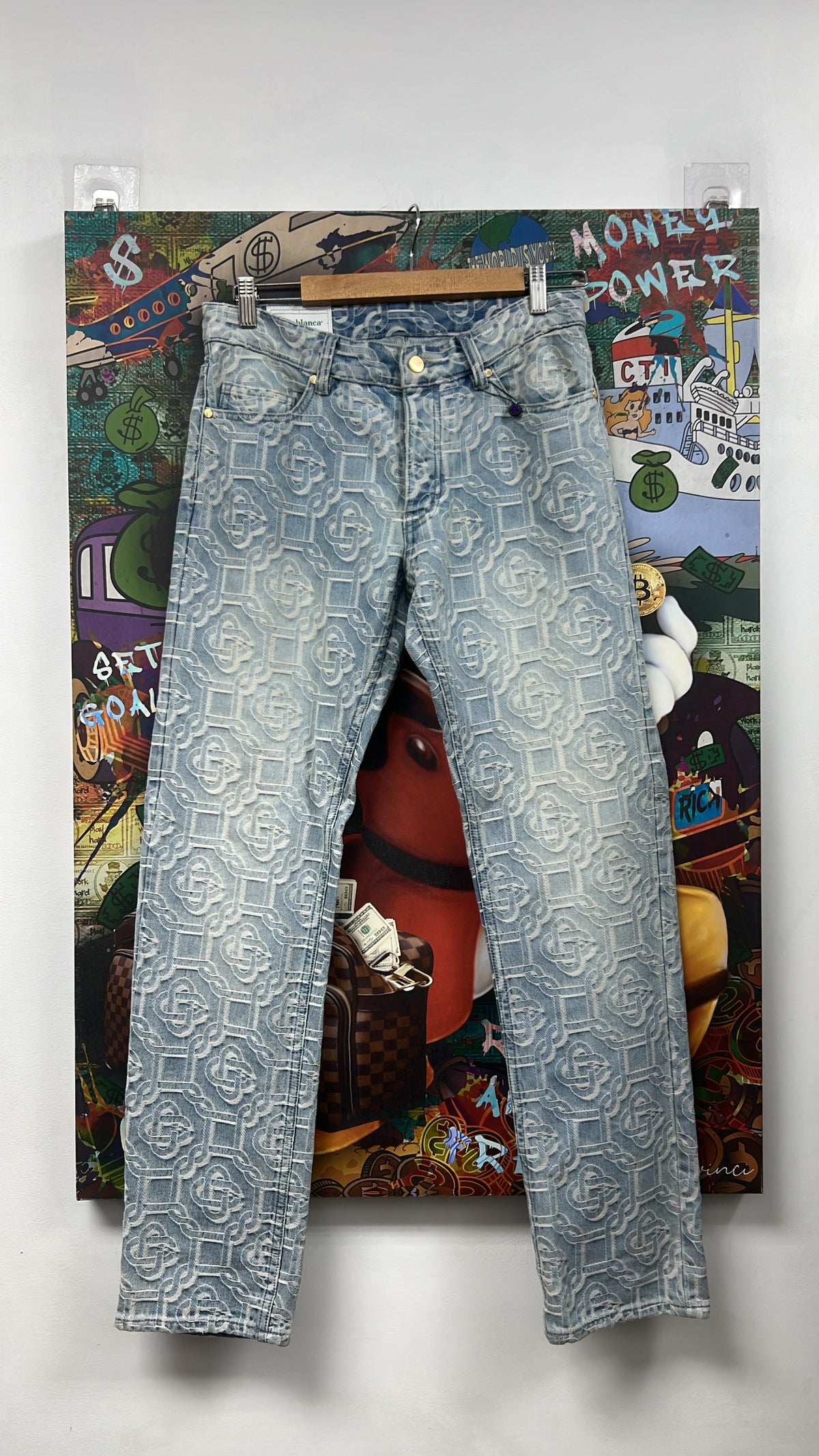 Casablanca Light Wash Monogram Jeans
