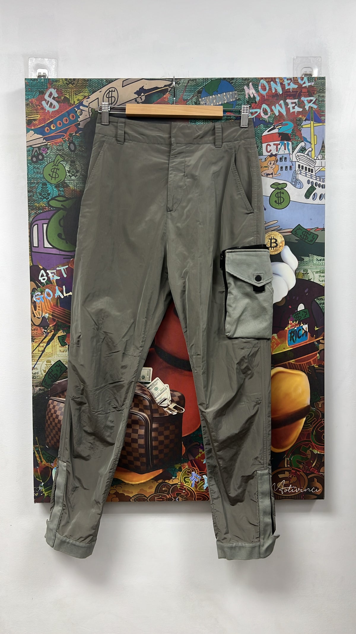Dior Grey Grid Cargo Pants
