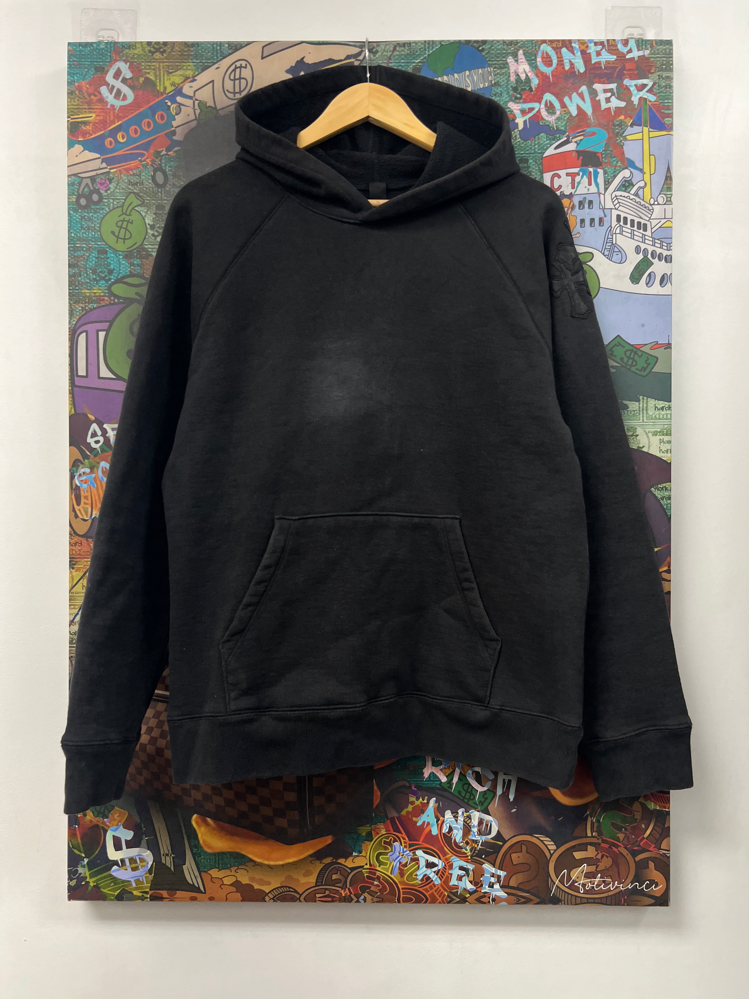Chrome  Hearts Black Paper Jam Cross Patch Hoodie