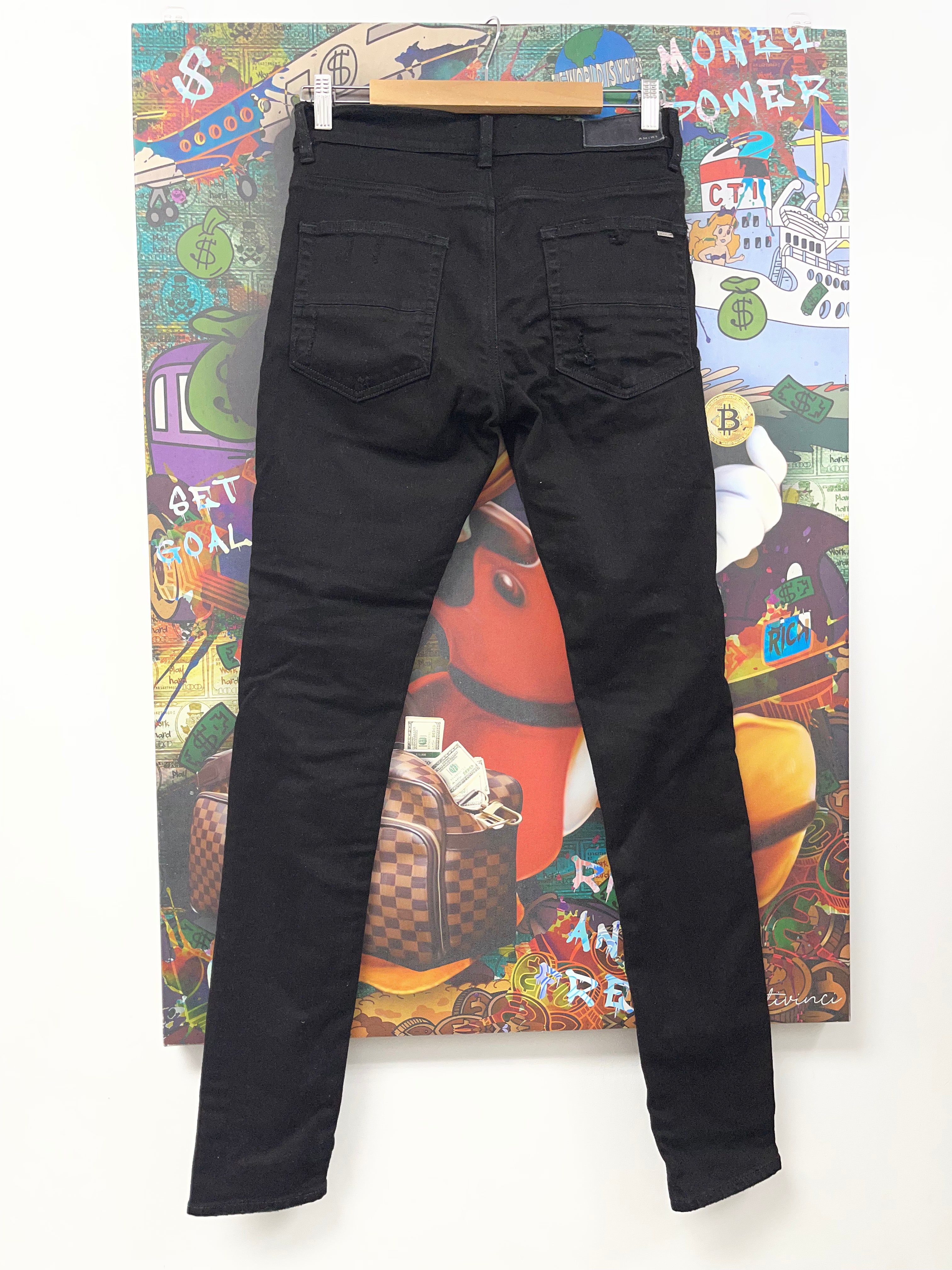 Amiri MX1 Black Black Patch Jeans