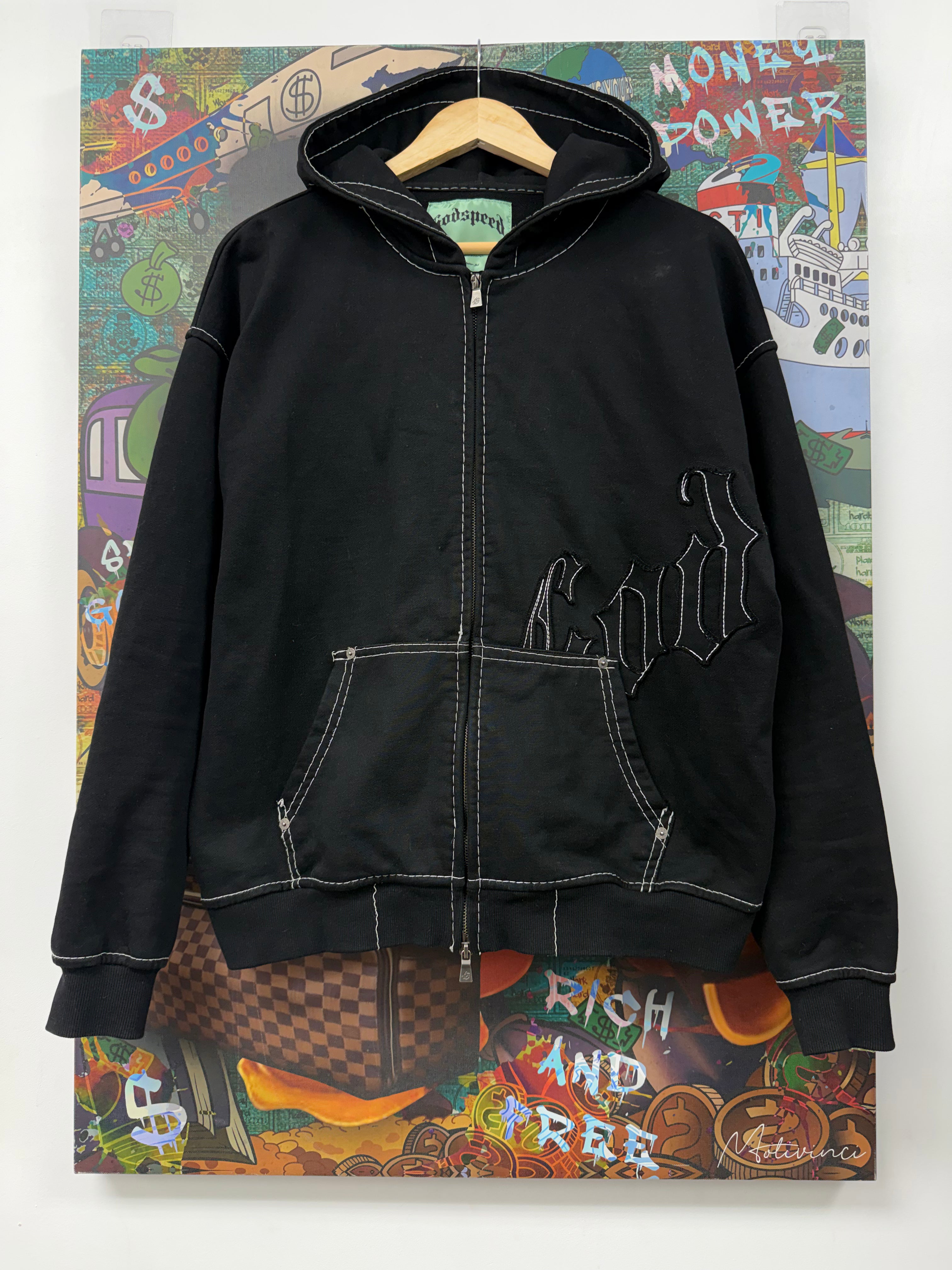 Godspeed Black Raw Import Zip Hoodie