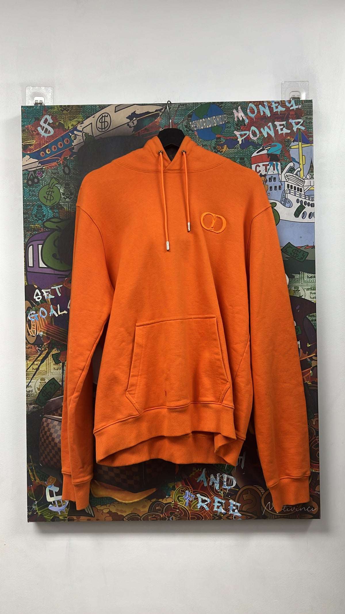 Dior Orange CD Icon Logo Hoodie