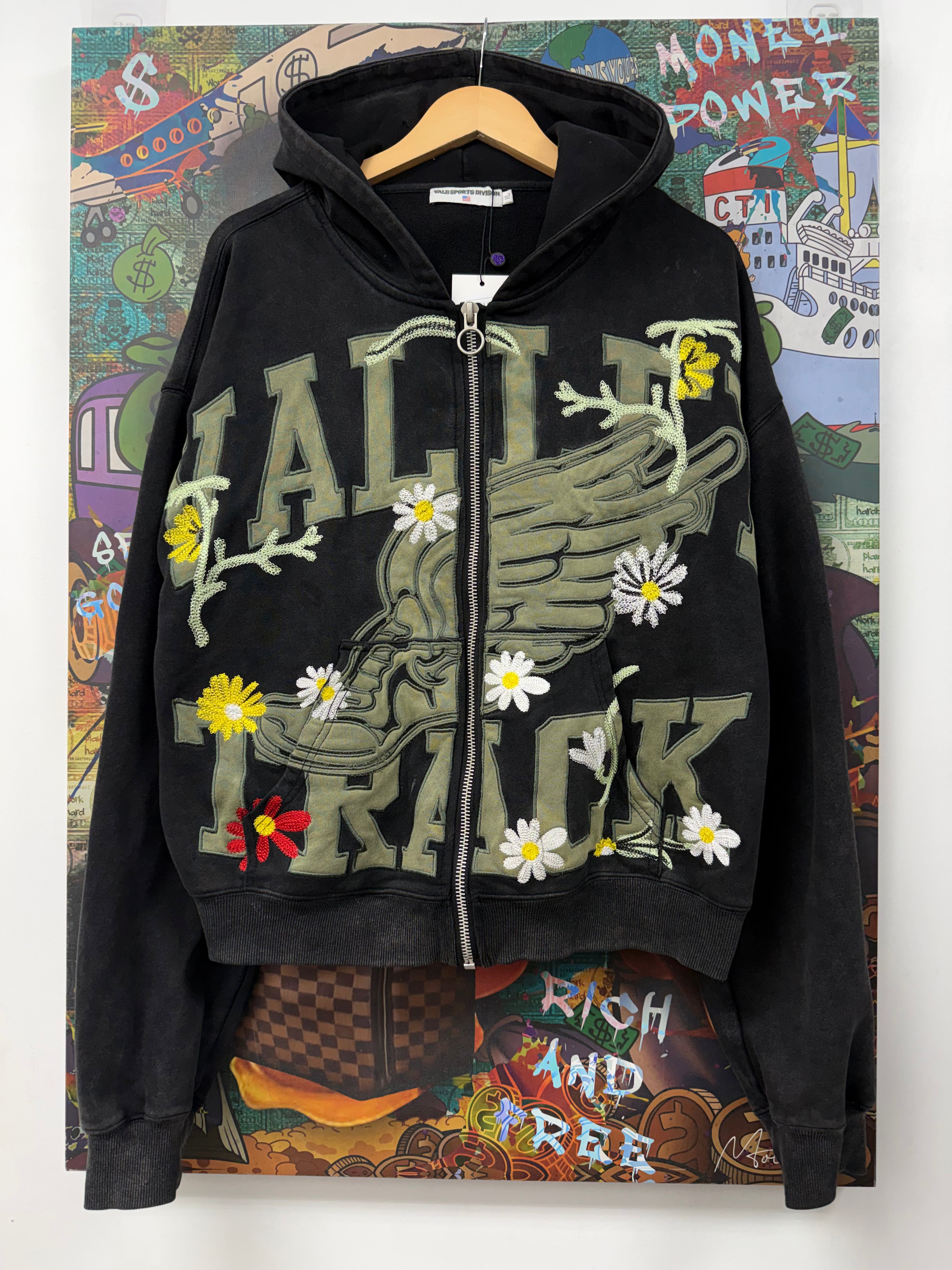 Vale Black Garden Zip Up Hoodie
