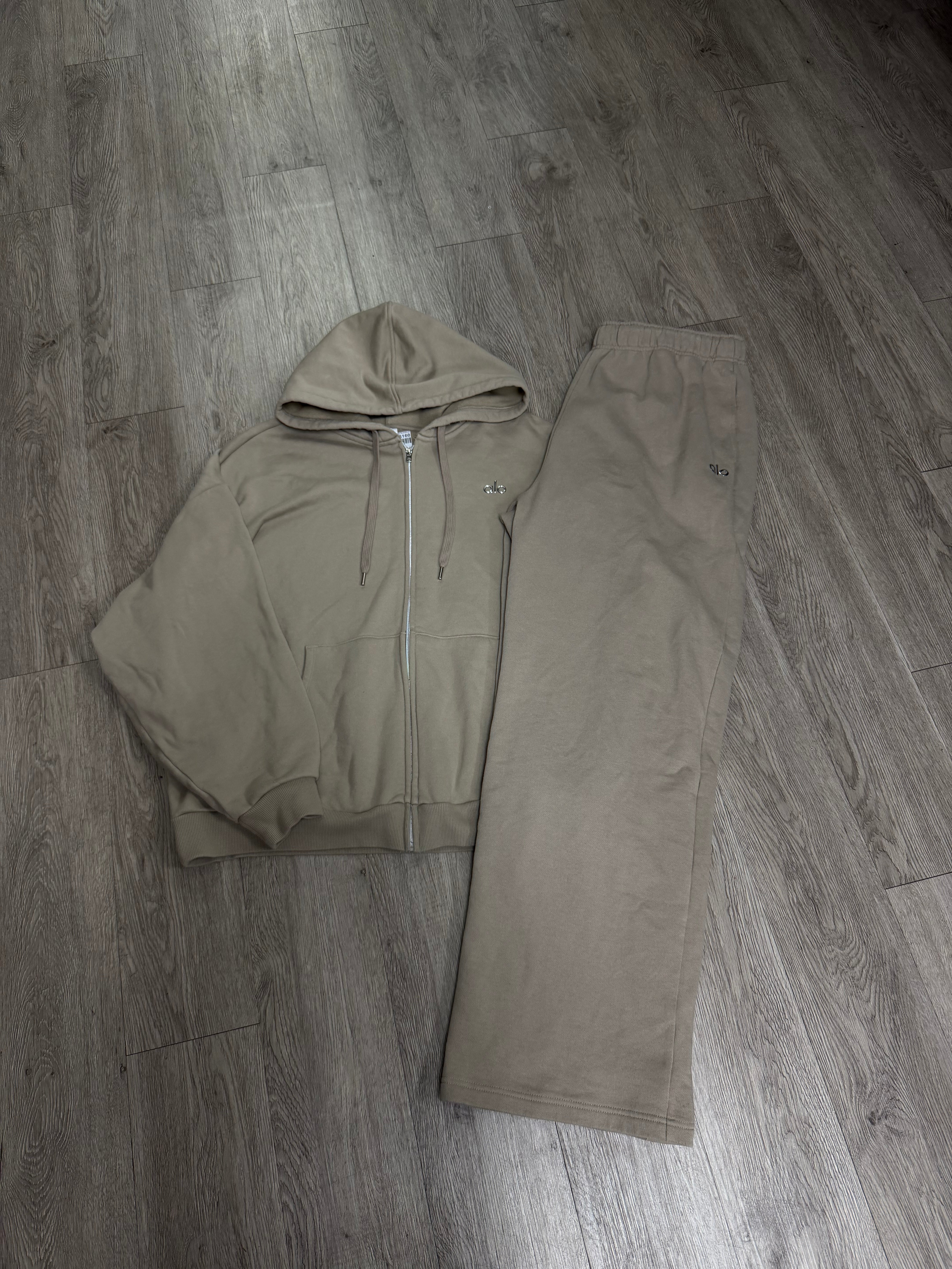 Alo Tan Zip Cuffed Bottom Sweatsuit