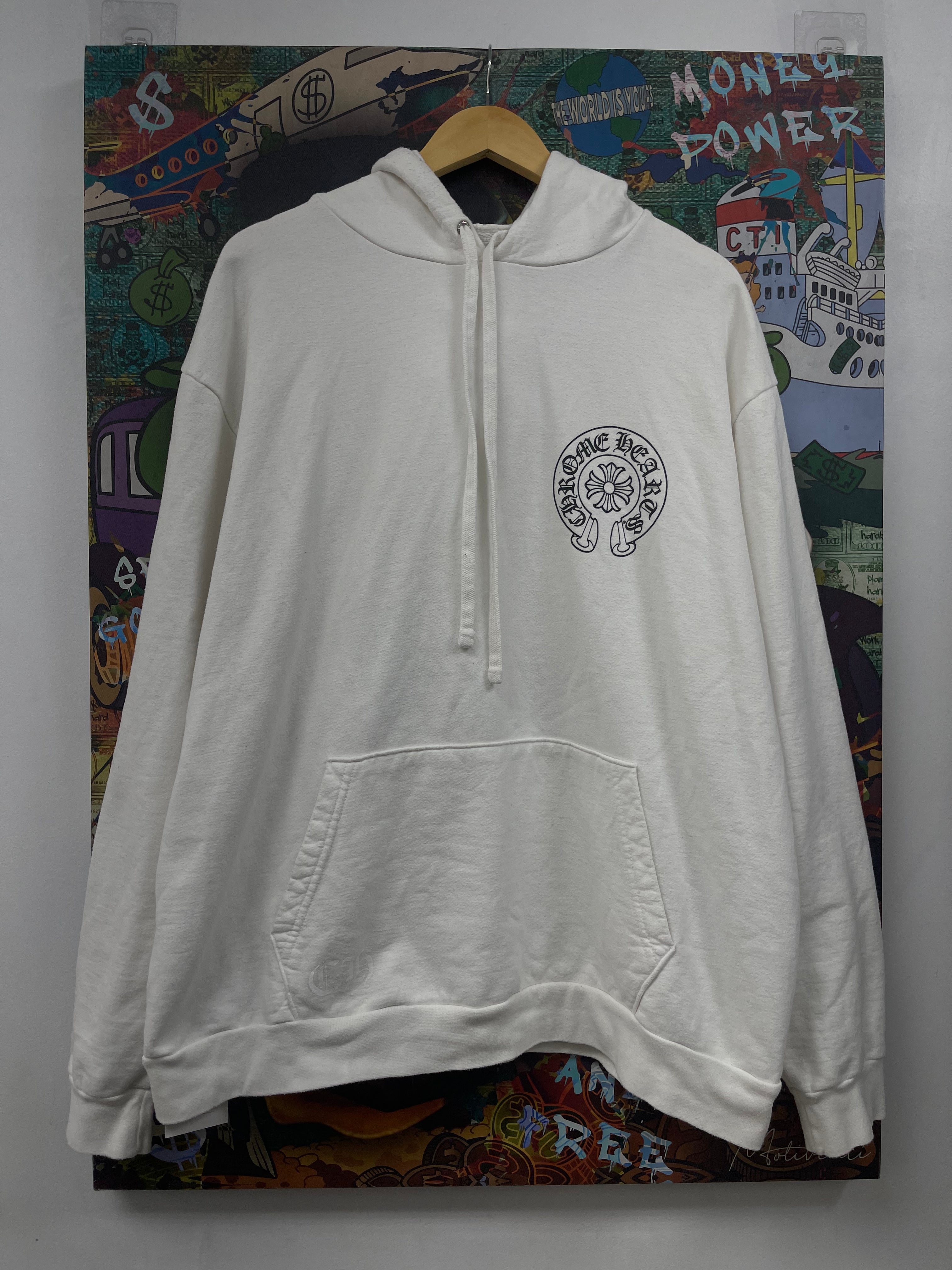 Chrome Hearts White Miami Horseshoe Hoodie