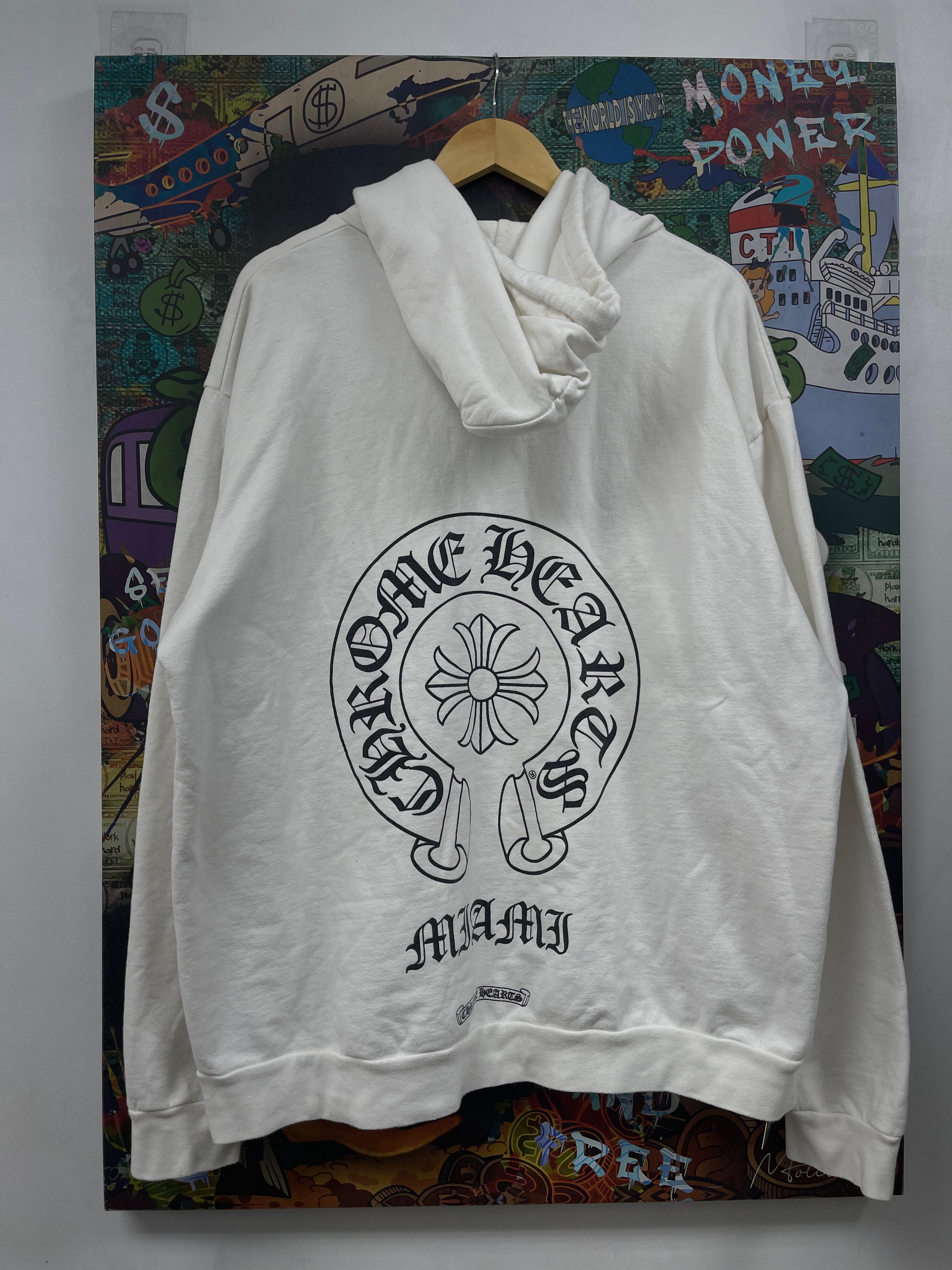 Chrome Hearts White Miami Horseshoe Hoodie