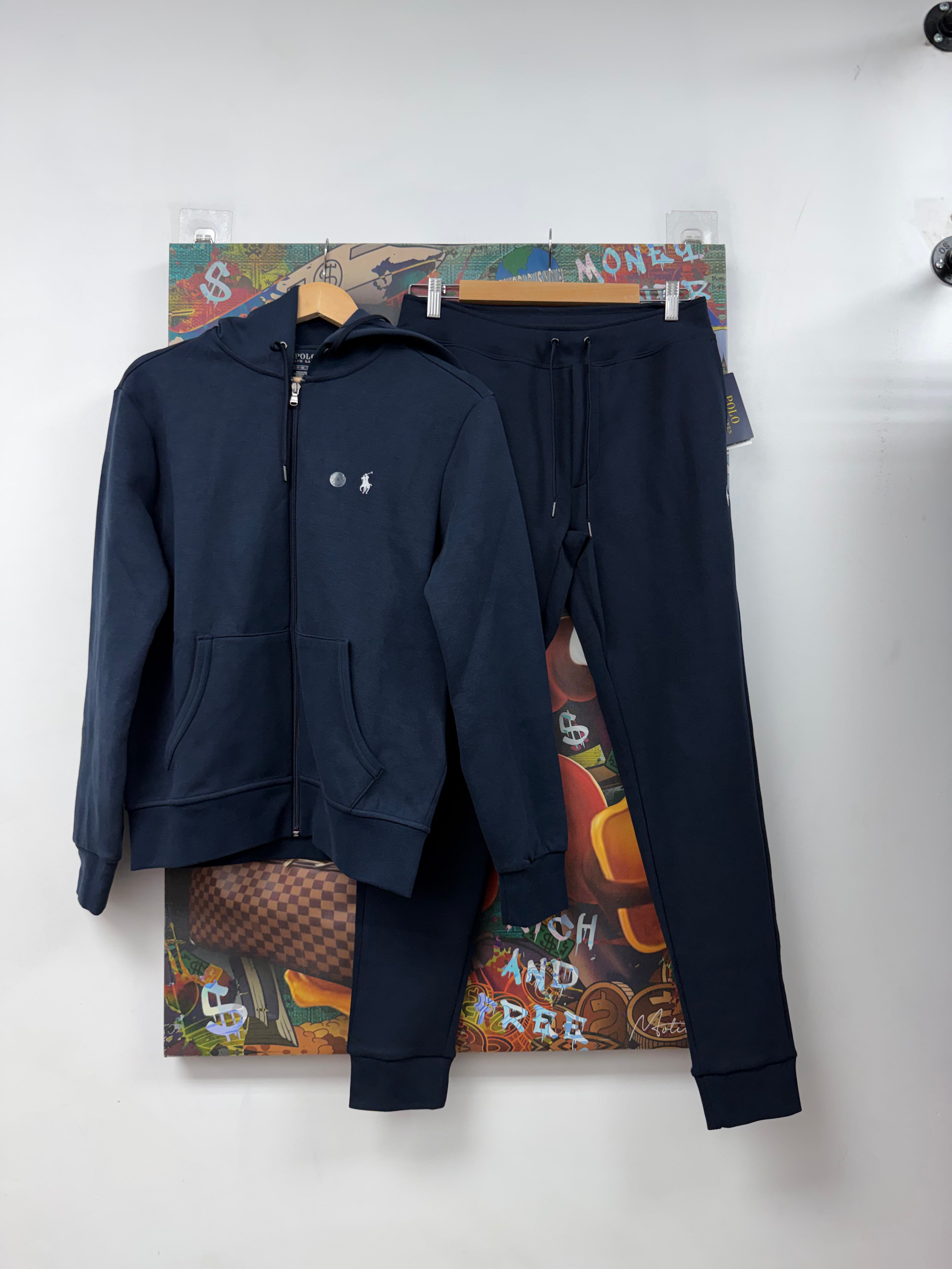 Polo Navy White Tech Sweatsuit