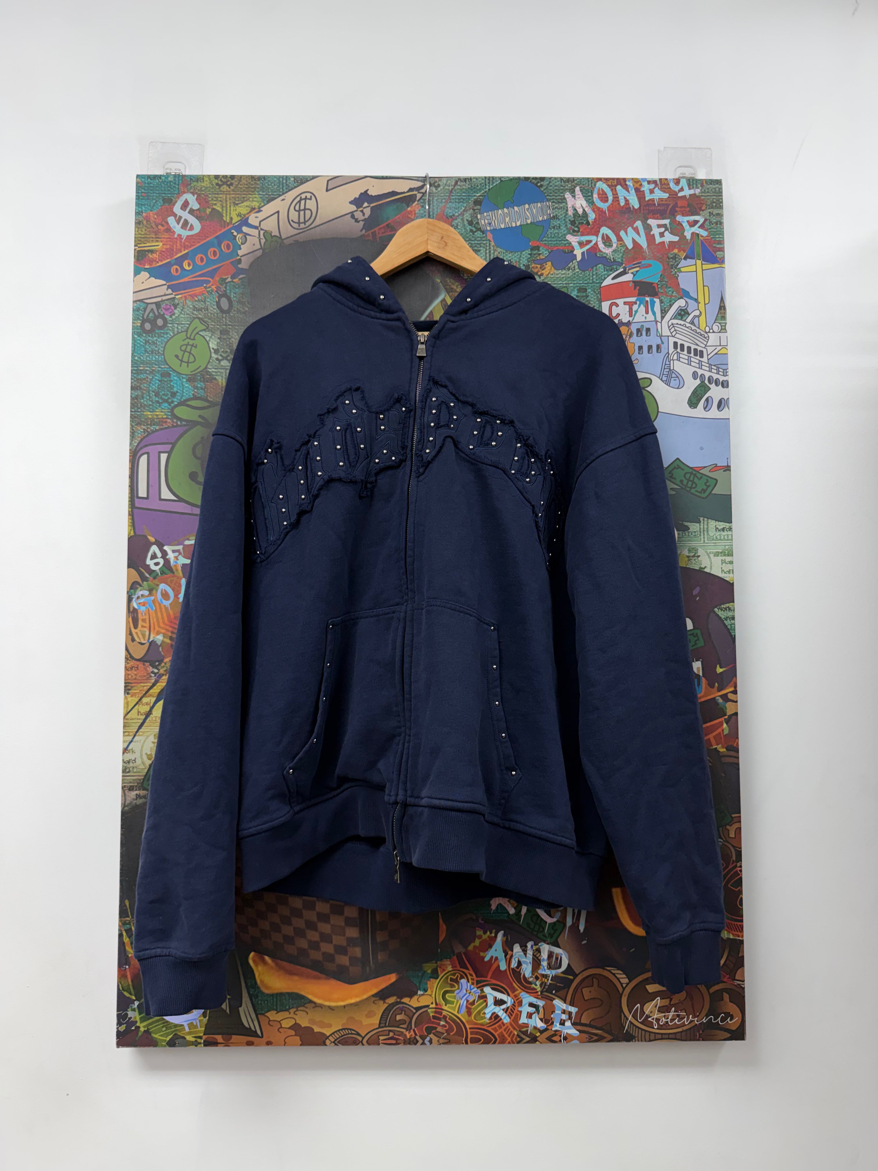 Godspeed Navy Studded Zip Up