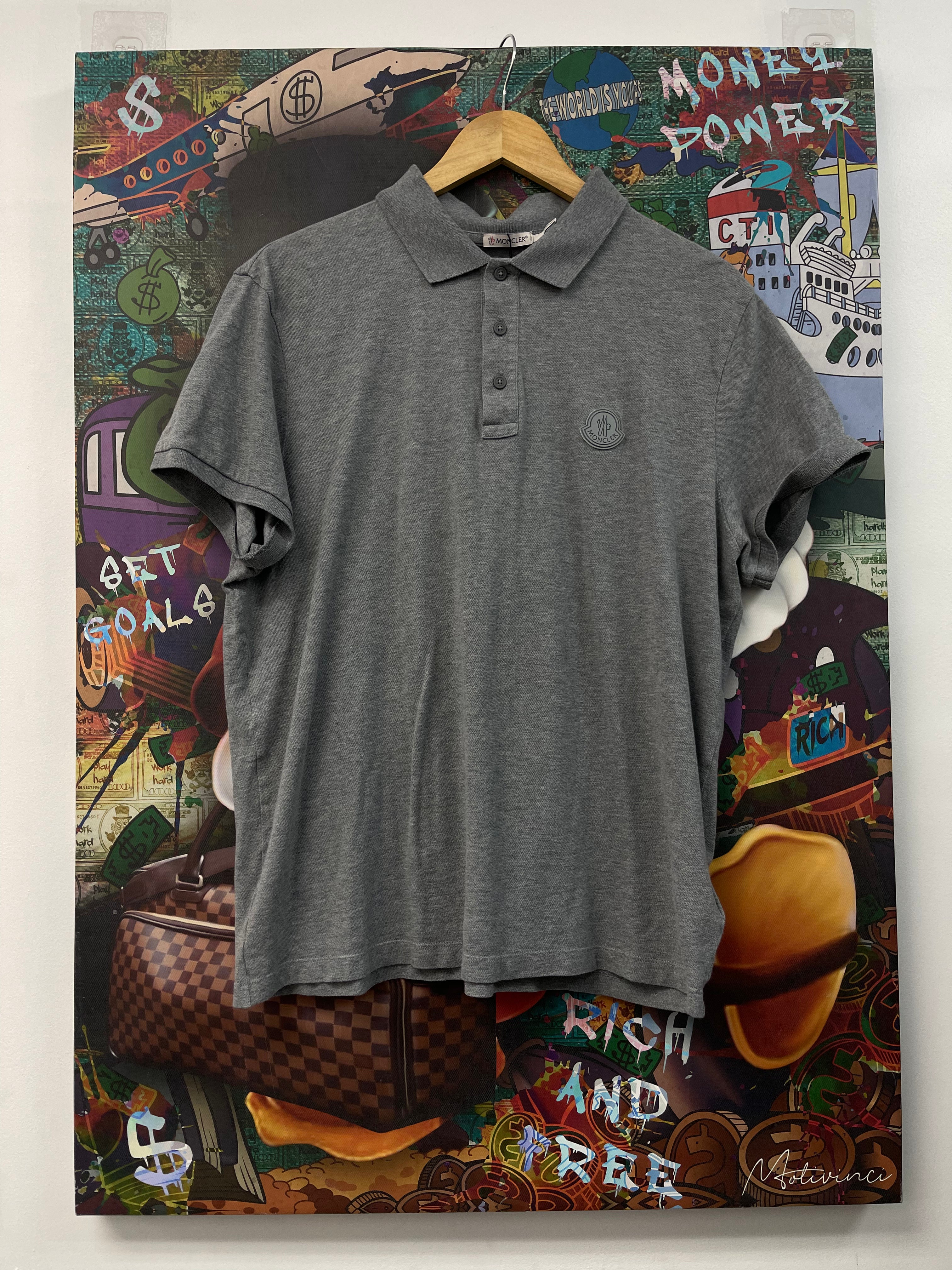 Moncler Grey Tonal Polo